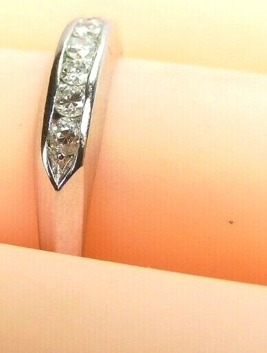 Antique Art Deco Diamond Wedding Band Platinum Ring Size 6.5 UK-M1/2 EGL USA
