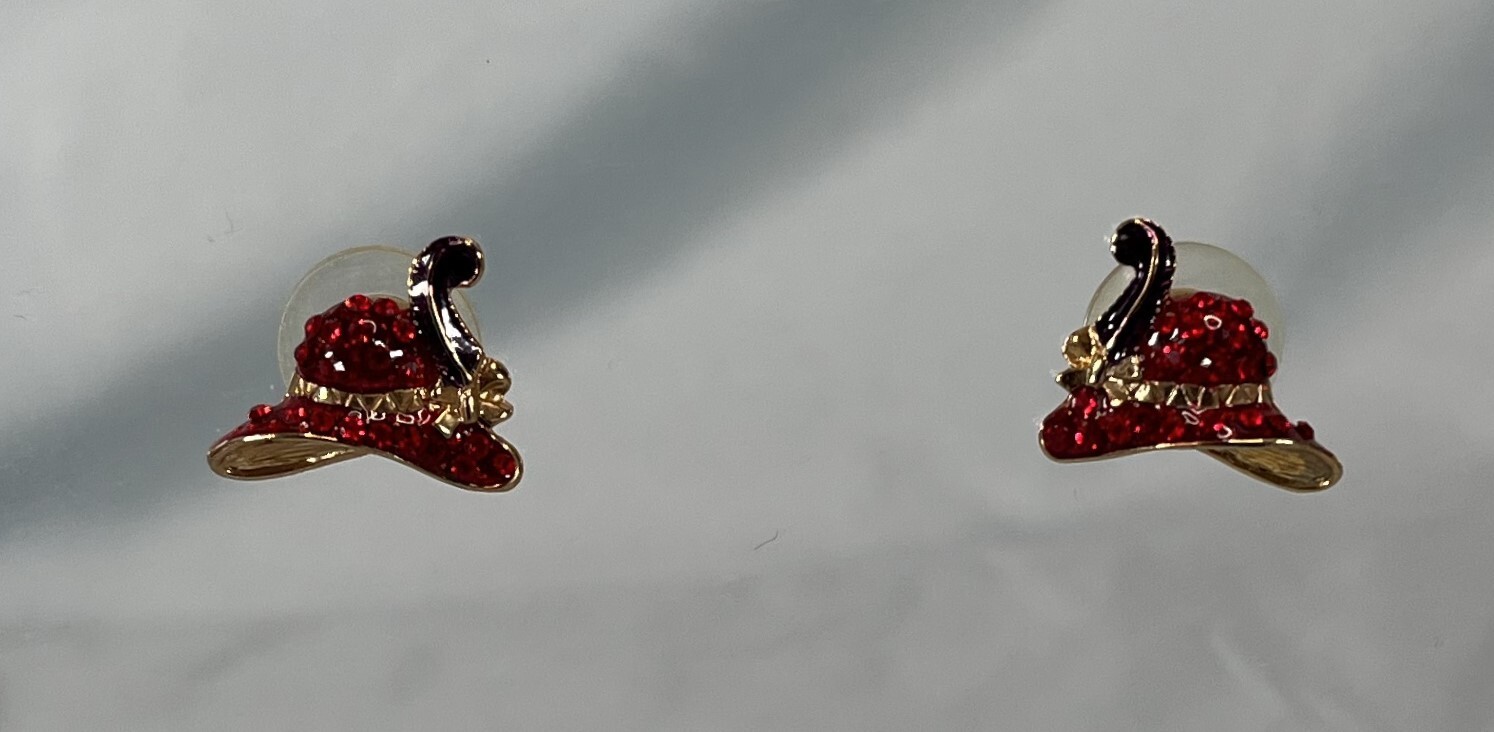 Red Hat Society – Rhinestone Pin – Purple Feather – Lot Of 2 Matching Pins