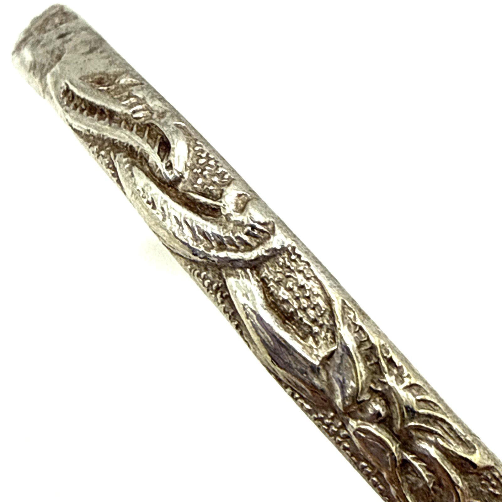 Vintage Mexican Sterling Silver 925 Bangle Bracelet Ornate Design 19g Large 9″