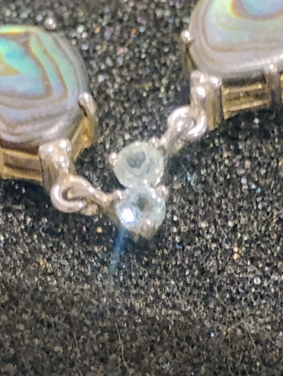 Nevada Silver Company 925 S.S. Abalone Paua Shell Blue Topaz Drop Earrings