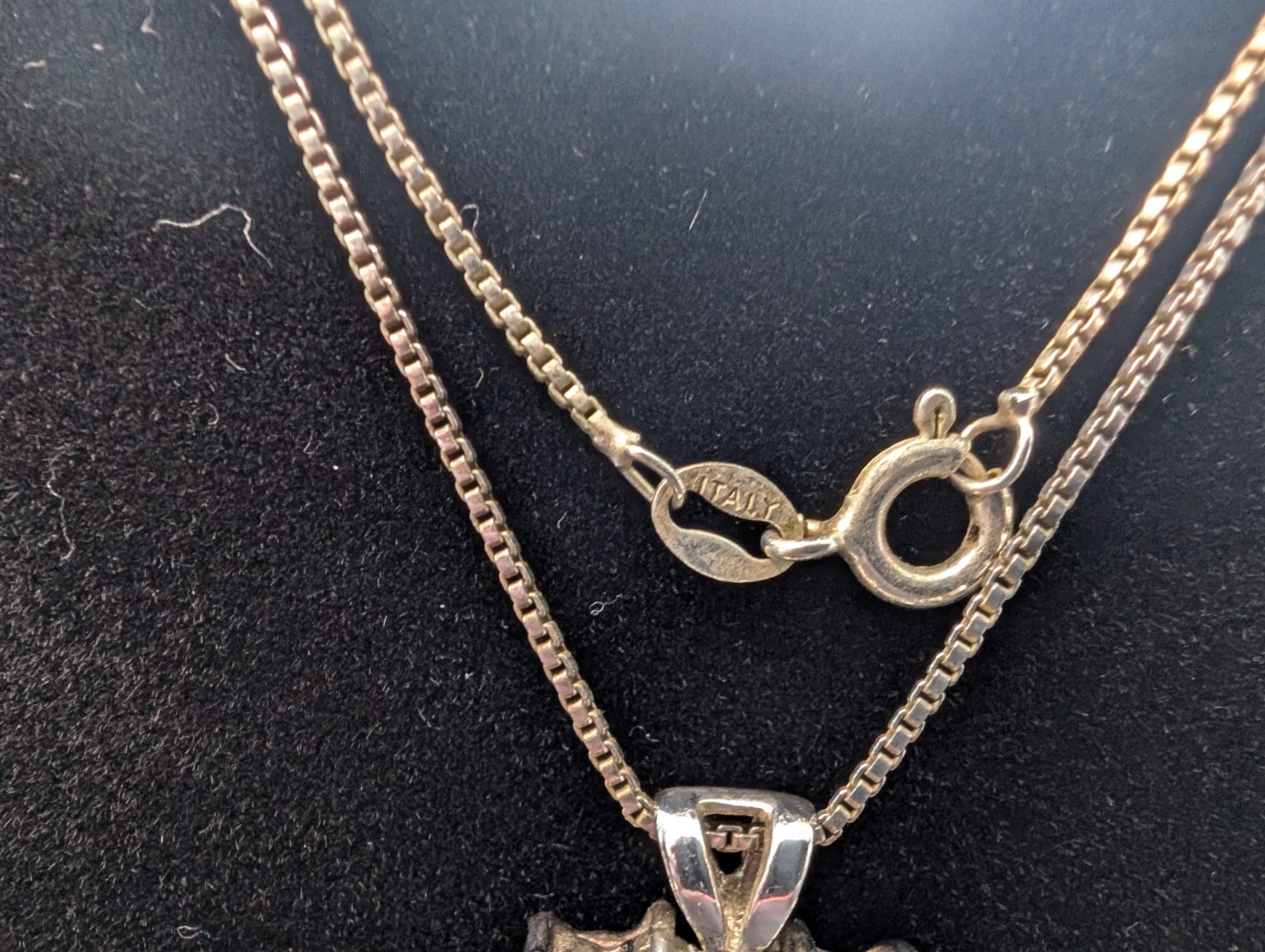 Vintage DBJ Design Sterling Silver Green Peridot Heart Necklace Italy SS Chain