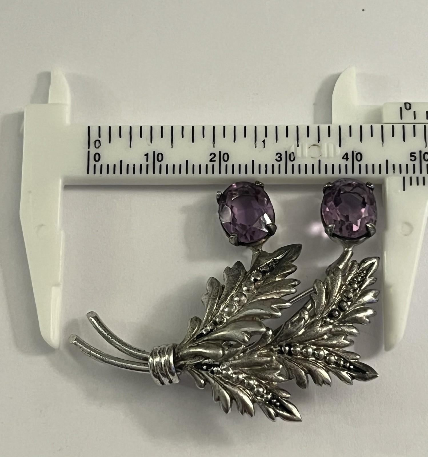 Vintage Binder Bros Sterling Silver Amethyst Floral Bouquet Pin Brooch Signed BB