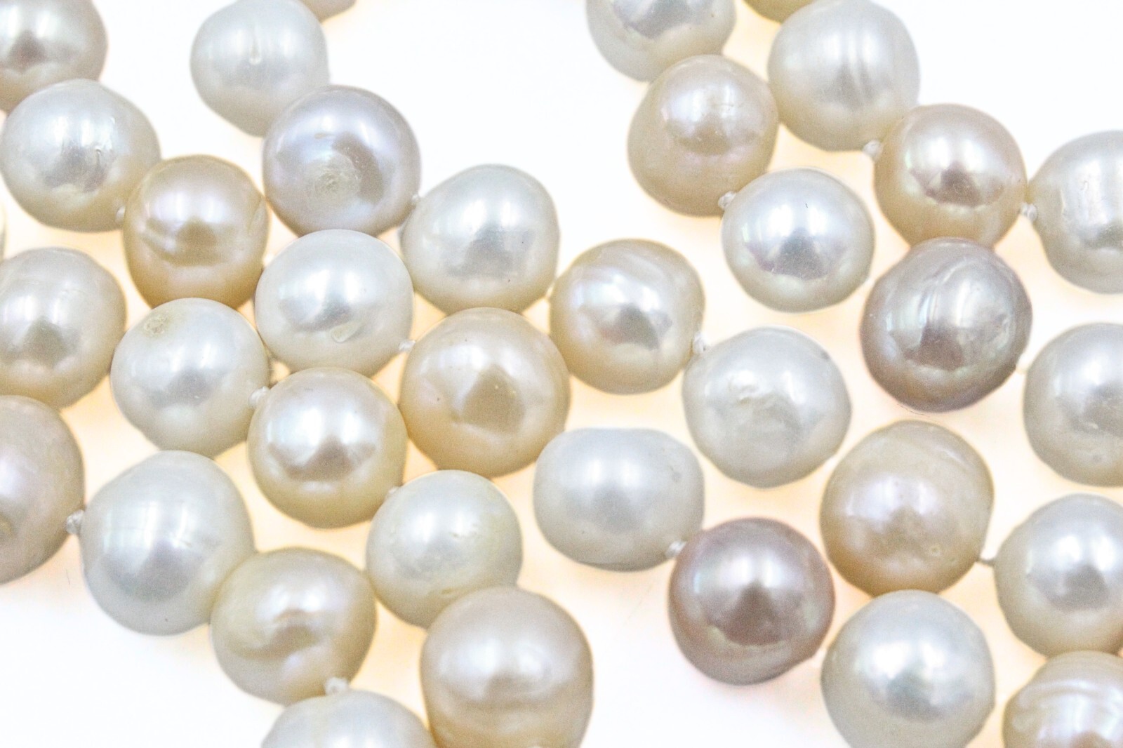 Classic Champagne Freshwater Pearl Sterling Silver Hand Knotted HSN Necklace