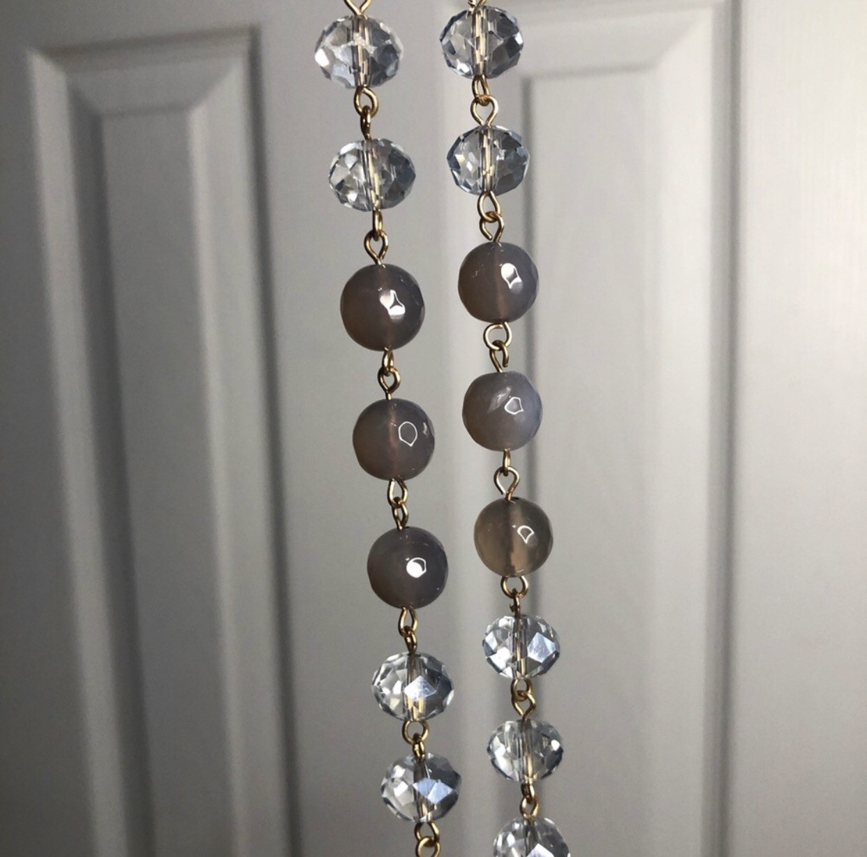 Vintage Beaded Necklace With Geode Like Pendant Classic Boho Cottagecore Whimsy