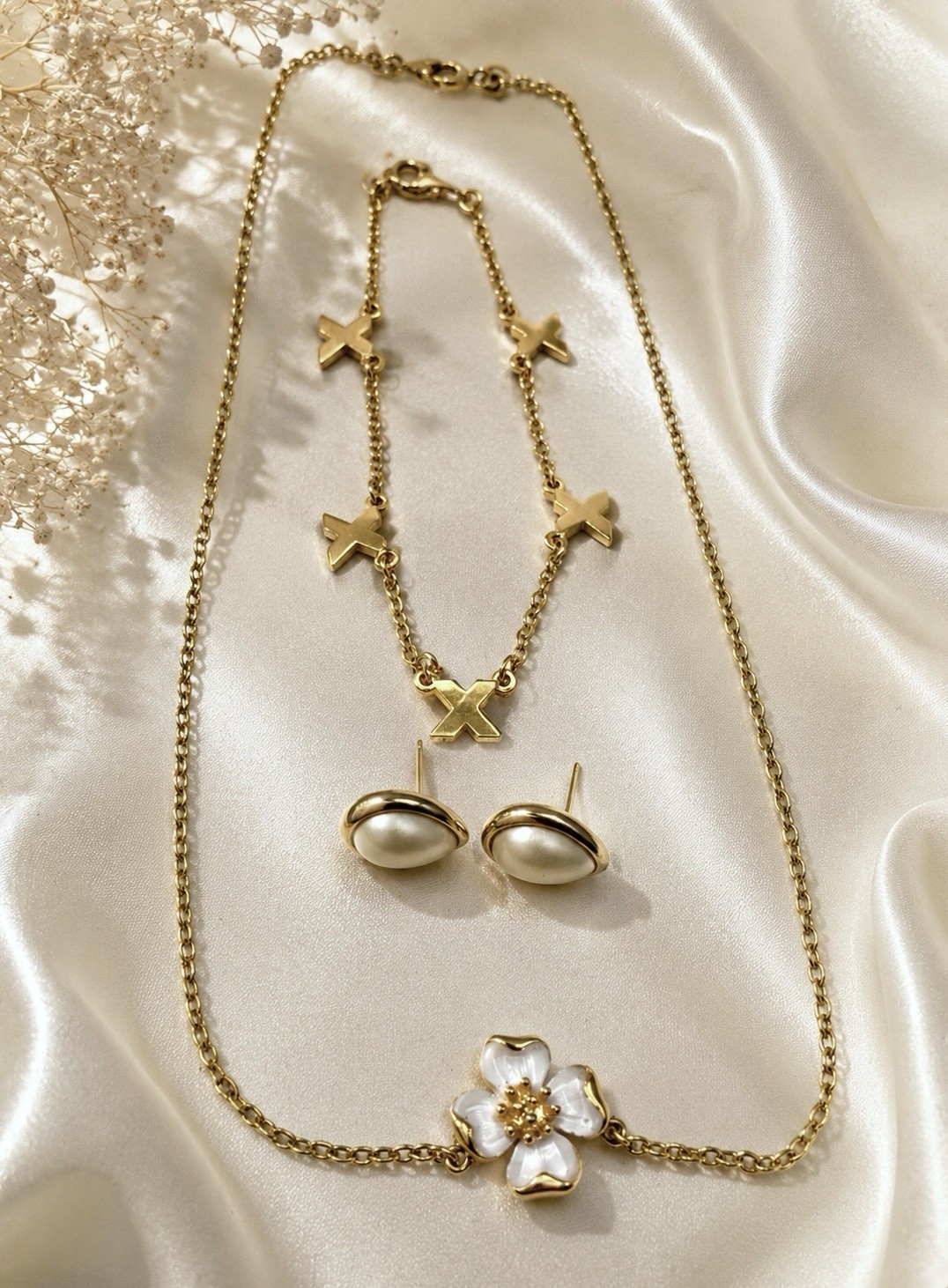 Vintage Trifari Everyday Essentials – 8pc Dainty Layering Jewelry Collection