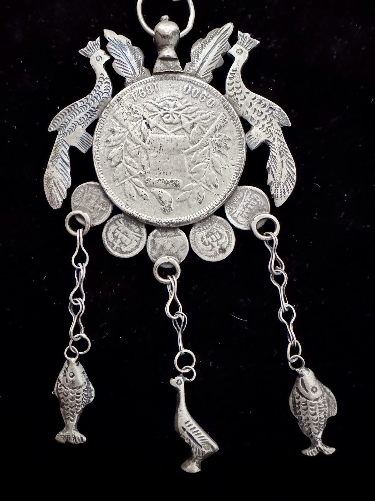 Guatemalan Coin Replica Of Antique Chachal Necklace from Guatemala