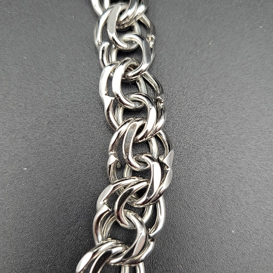 Vintage Chunky Silver Tone Double Link Chain Choker Necklace 18 Inch Grunge