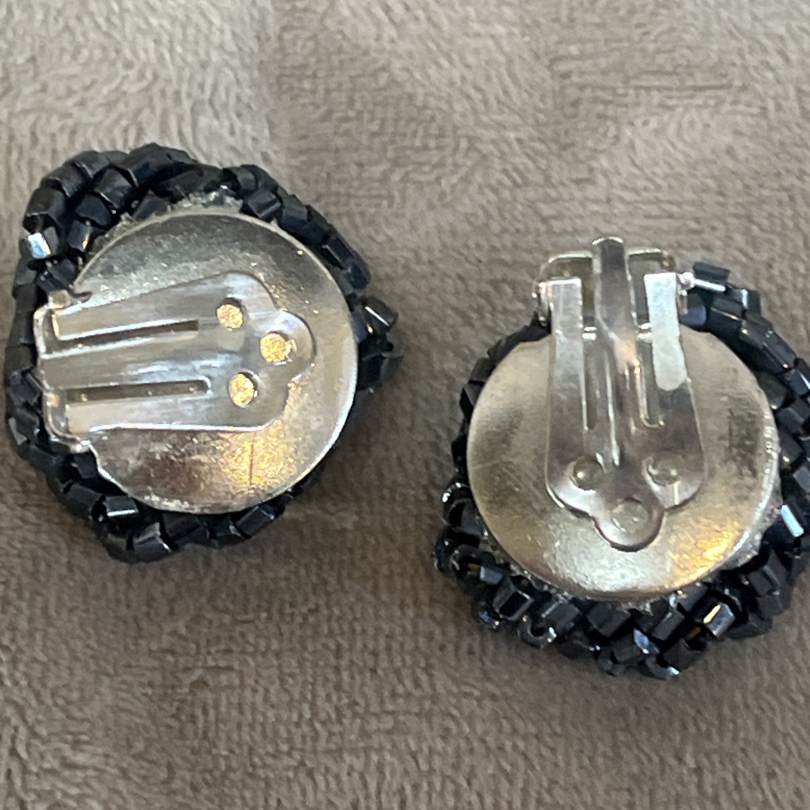 Vintage Lot of 3 Pairs Clip-on Earrings Kramer Gold Black Disco Ball Drop Dangle