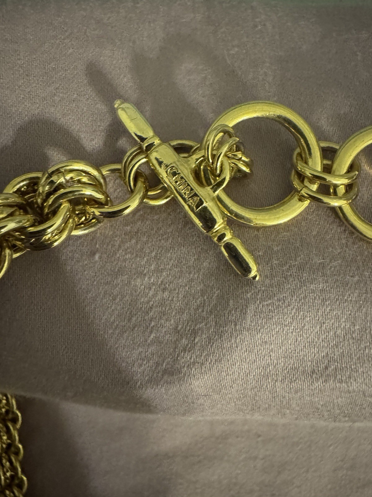 Kenneth Jay Lane KJL Signed 20” Knot Necklace with Crystal Ball Slider