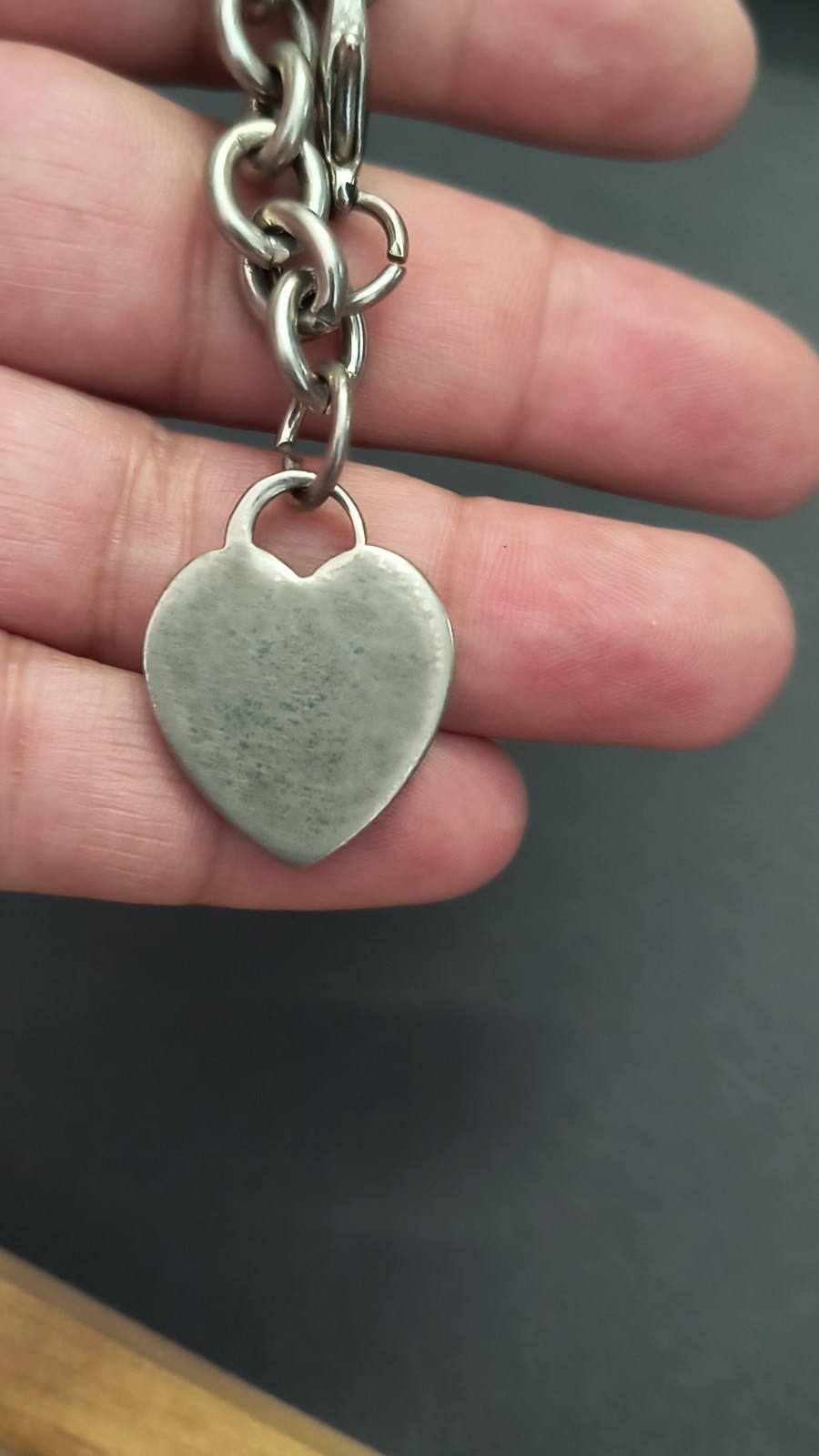 Silver Tone Heart Charm Bracelet, Bold Style & Size – 8″ Long, Classic Link, Fob