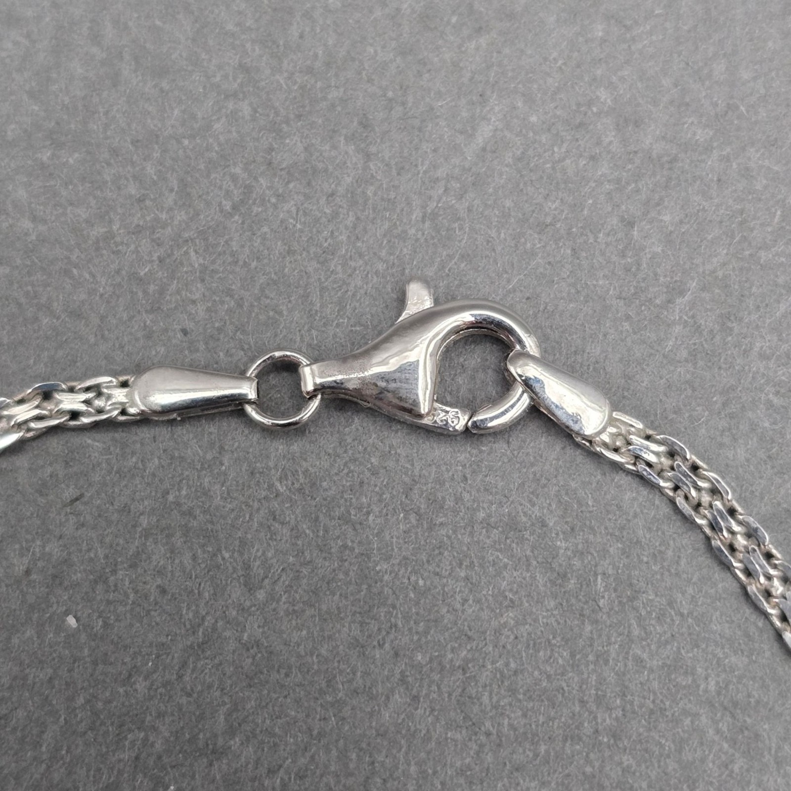 Vintage CW Sterling Silver CZ Infinity Wave Bar Choker Necklace 15″ Designer