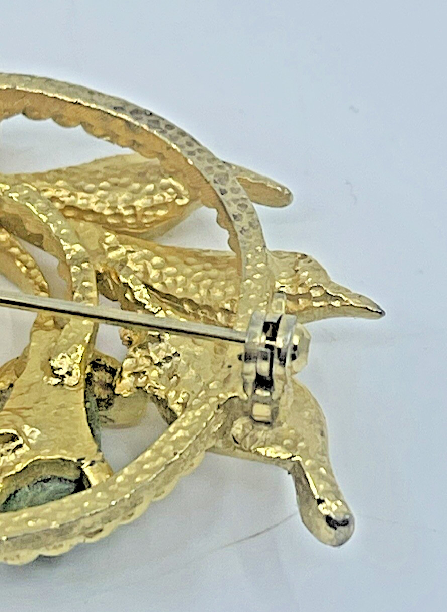 VTG MCM Pearl Gold Tone Brooch Clip- On Earring & Adjustable Ring LOT