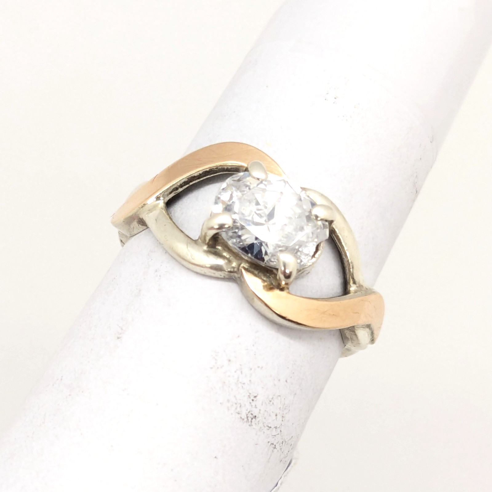 Vintage Luxury RING Silver 925 with Gold Inlay 375 -size: 7.5US (17.5mm)| UA #21