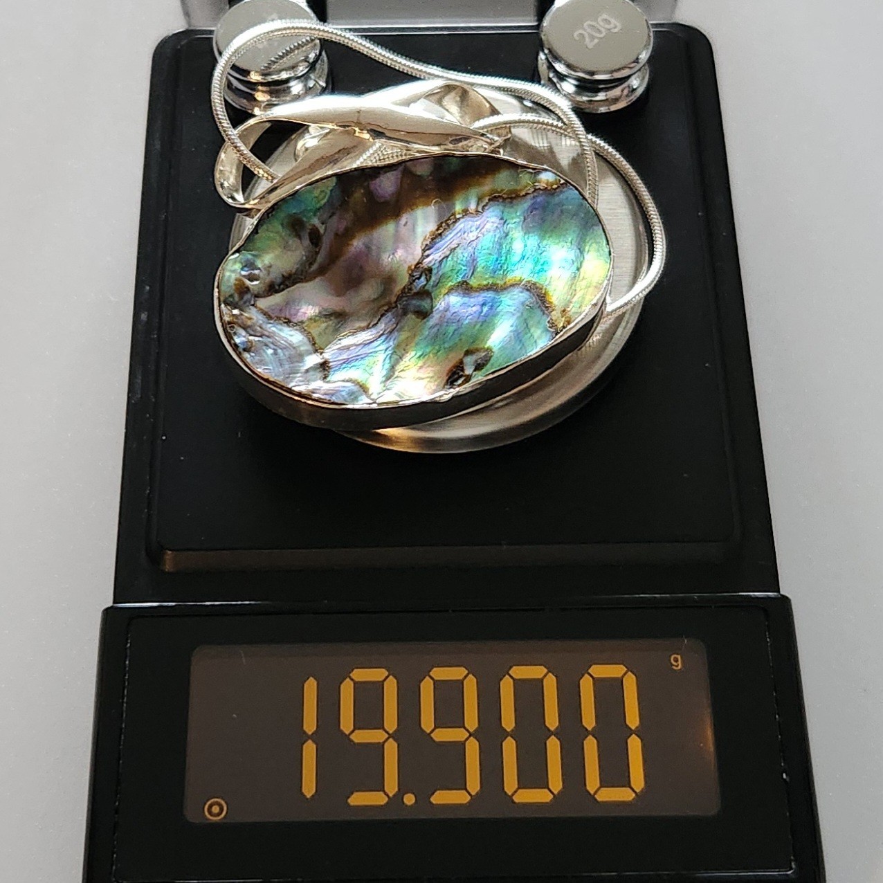 Abalone Necklace Pearl Earring Set Sterling Silver Pearl Paua Shell Statement