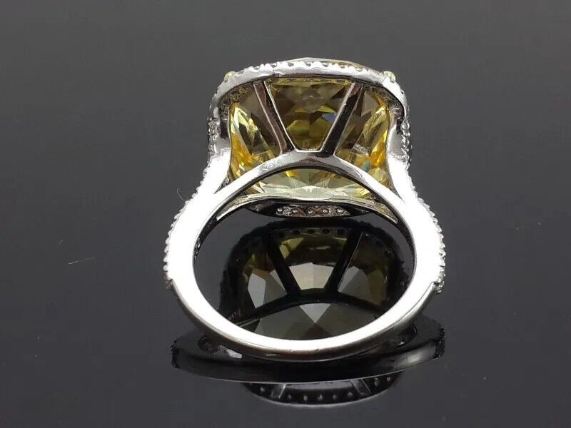 Art Deco 4.30 Ct Canary Diamond Vintage Engagement Ring 925 Sterling Silver