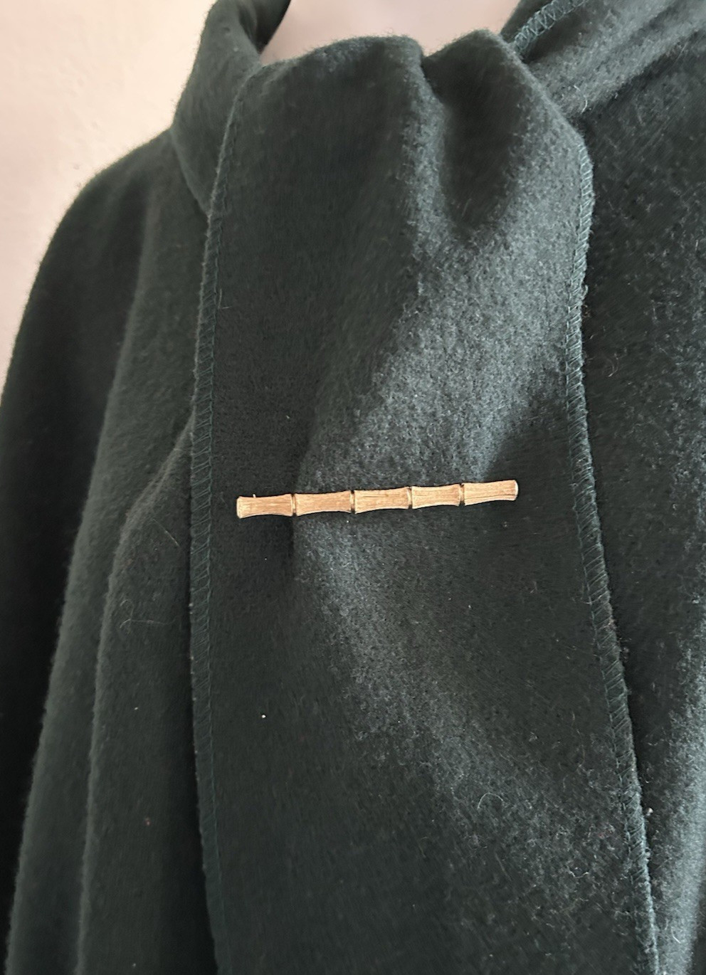 70s Napier Womens Bamboo Bar Brooch Pin Etched Gold Tone 3″ VGUC