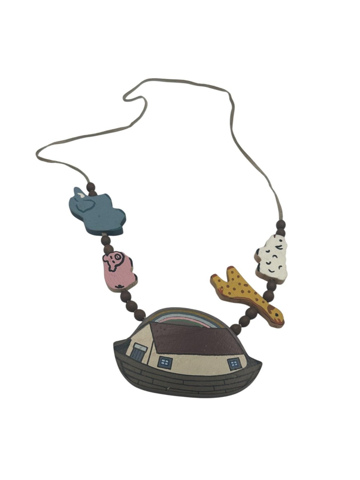 Noah’s Ark Necklace Vintage 90s Handmade by Tenderheart Treasures