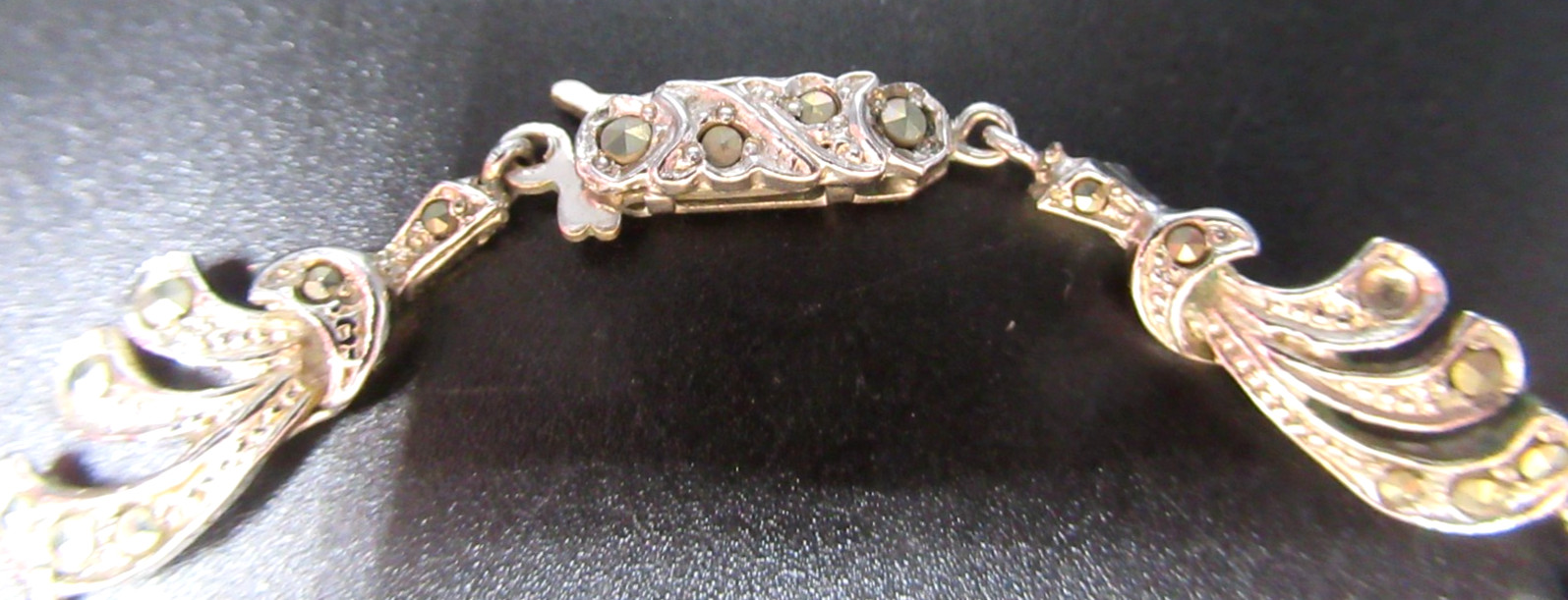 Gorgeous Sterling Silver Paste Marcasite Antique Necklace