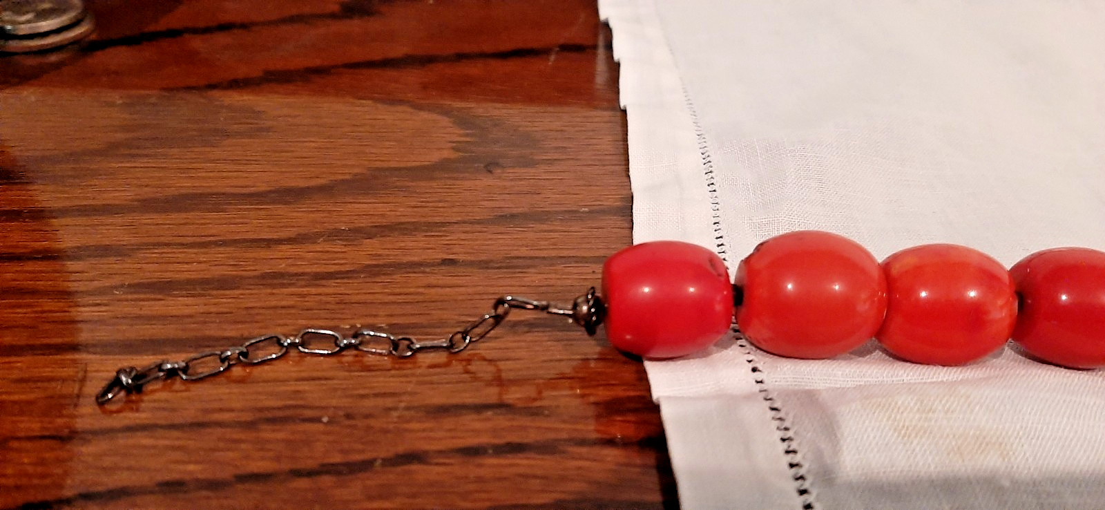 Vintage, Red Chunky Coral Necklace