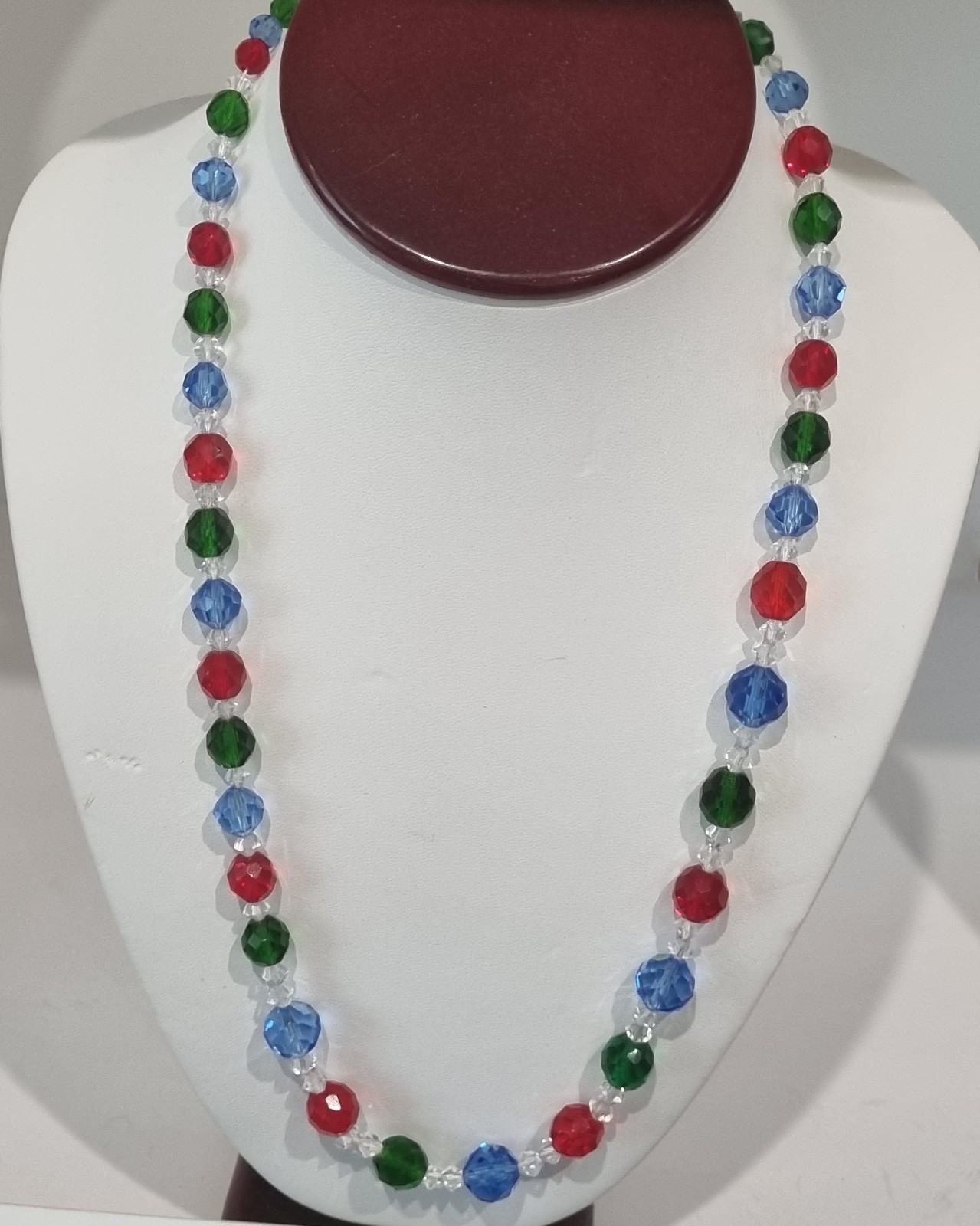 Antique c1930s Mardi Gras Glass Necklace Original Tag Bijoux de Boheime Video