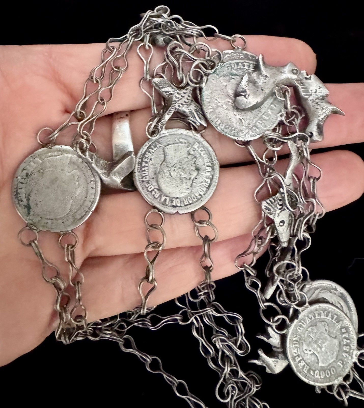 Guatemalan Coin Replica Of Antique Chachal Necklace from Guatemala