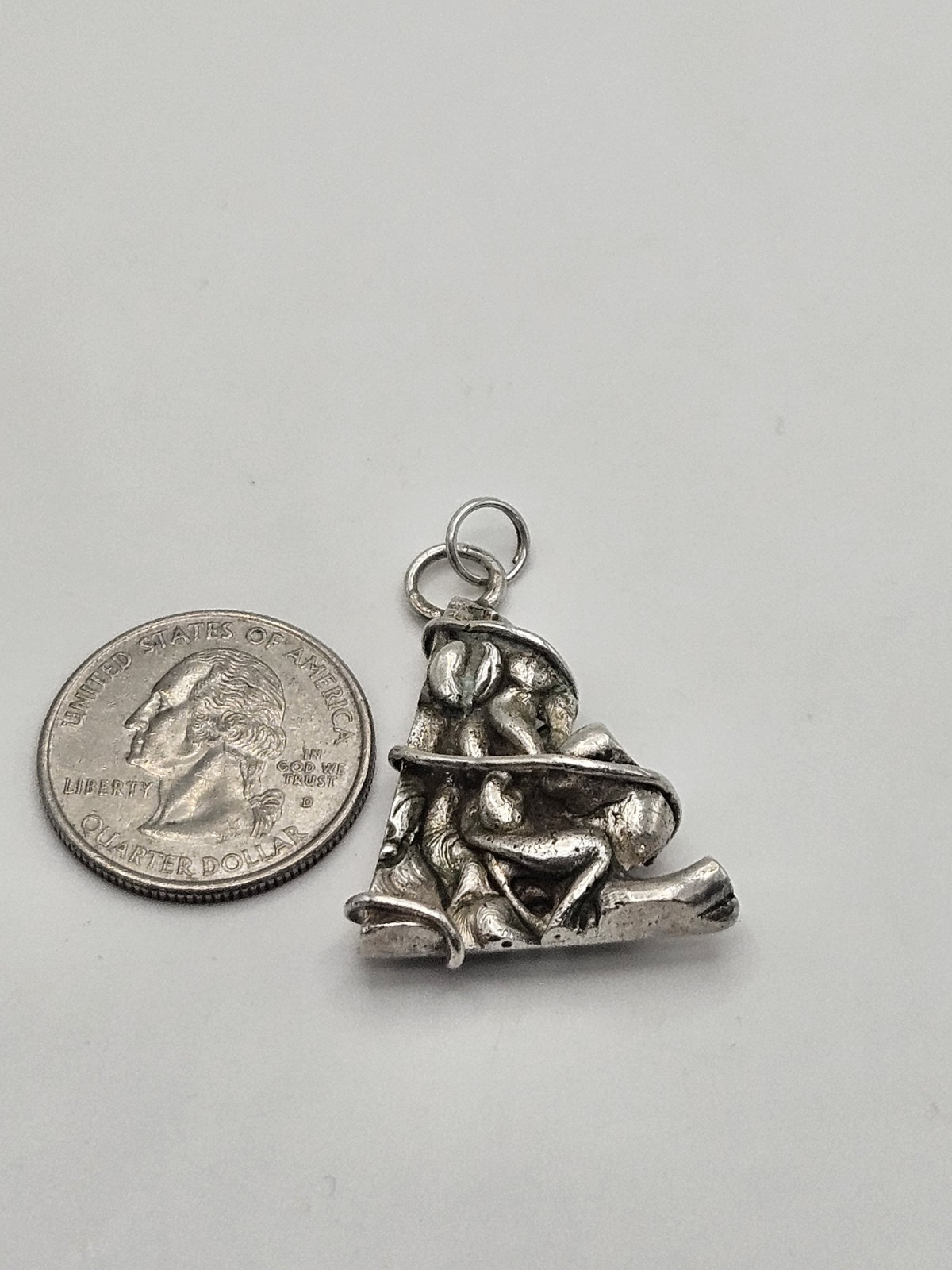 Vintage Brutalist Modernist Sterling Silver Pendant