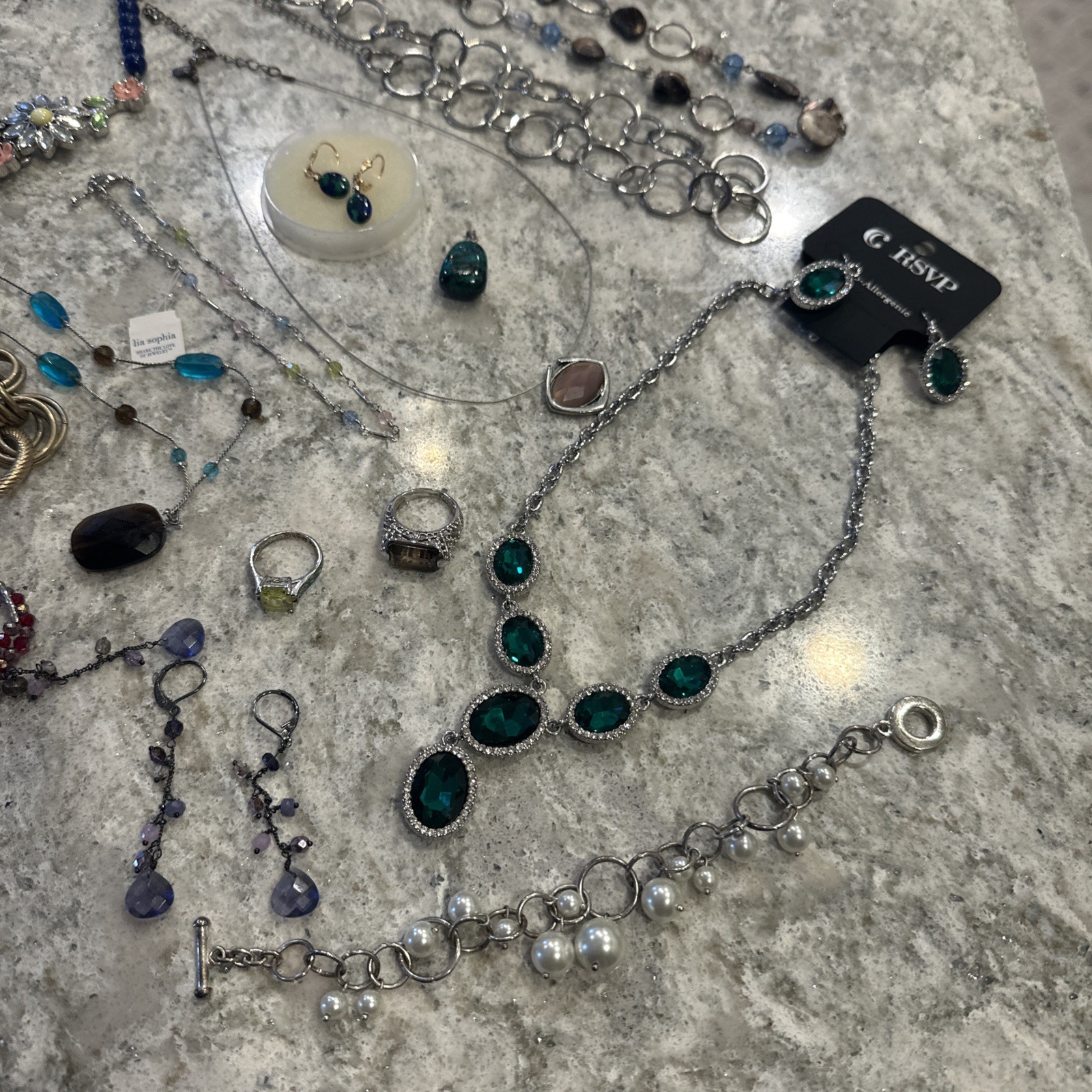 VTG TO NOW ESTATE JEWELRY LOT OF 40+ Pieces Lia Sophia Designer Gaudy Y2K