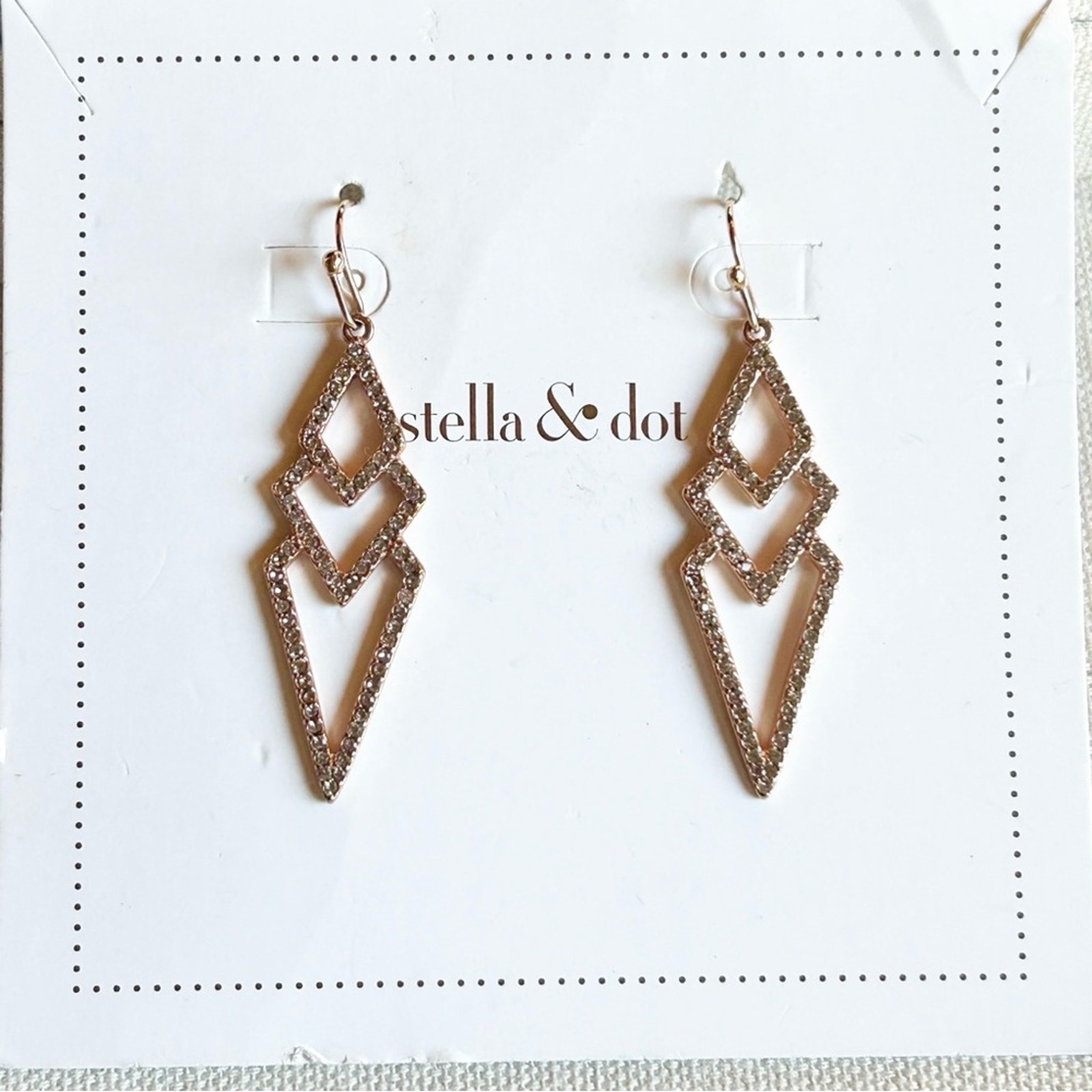Stella and Dot Rose Gold Pave Spear Earrings