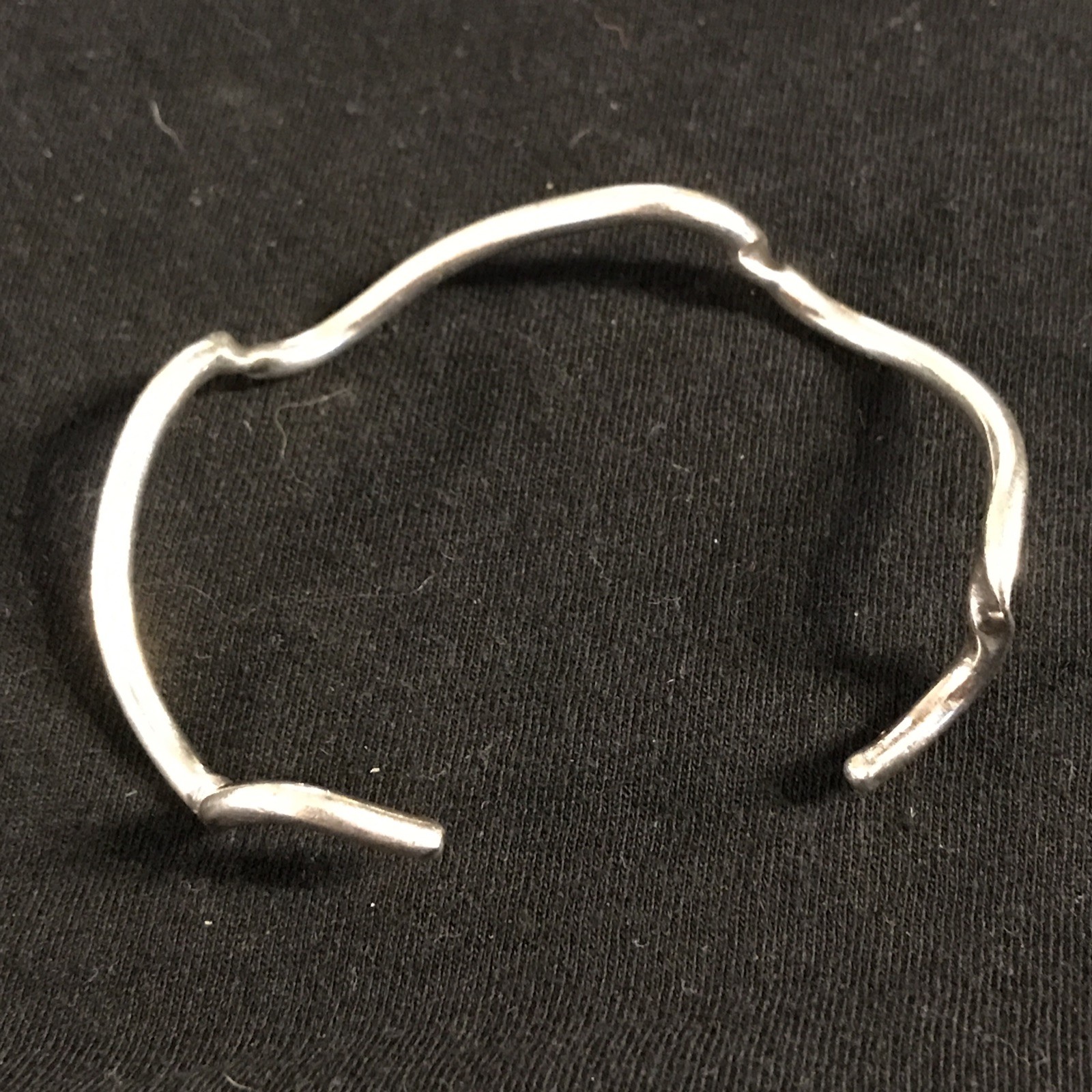 VTG Sterling Silver 925 SU Wave Cuff Bracelet Hallmarked Signed