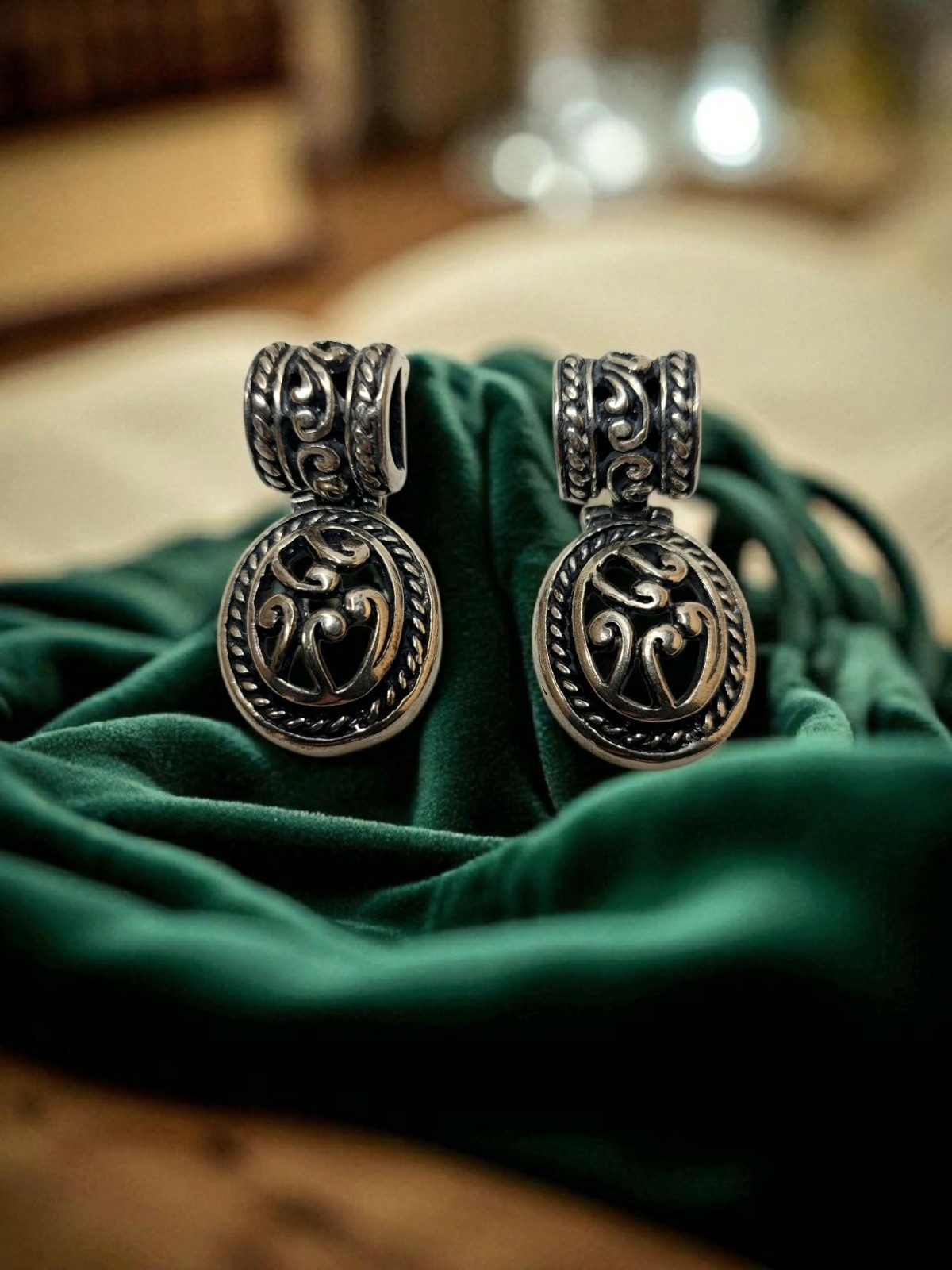 Vintage 925 ATI Mexico Sterling Silver 1.34″ Drop Dangle Earrings