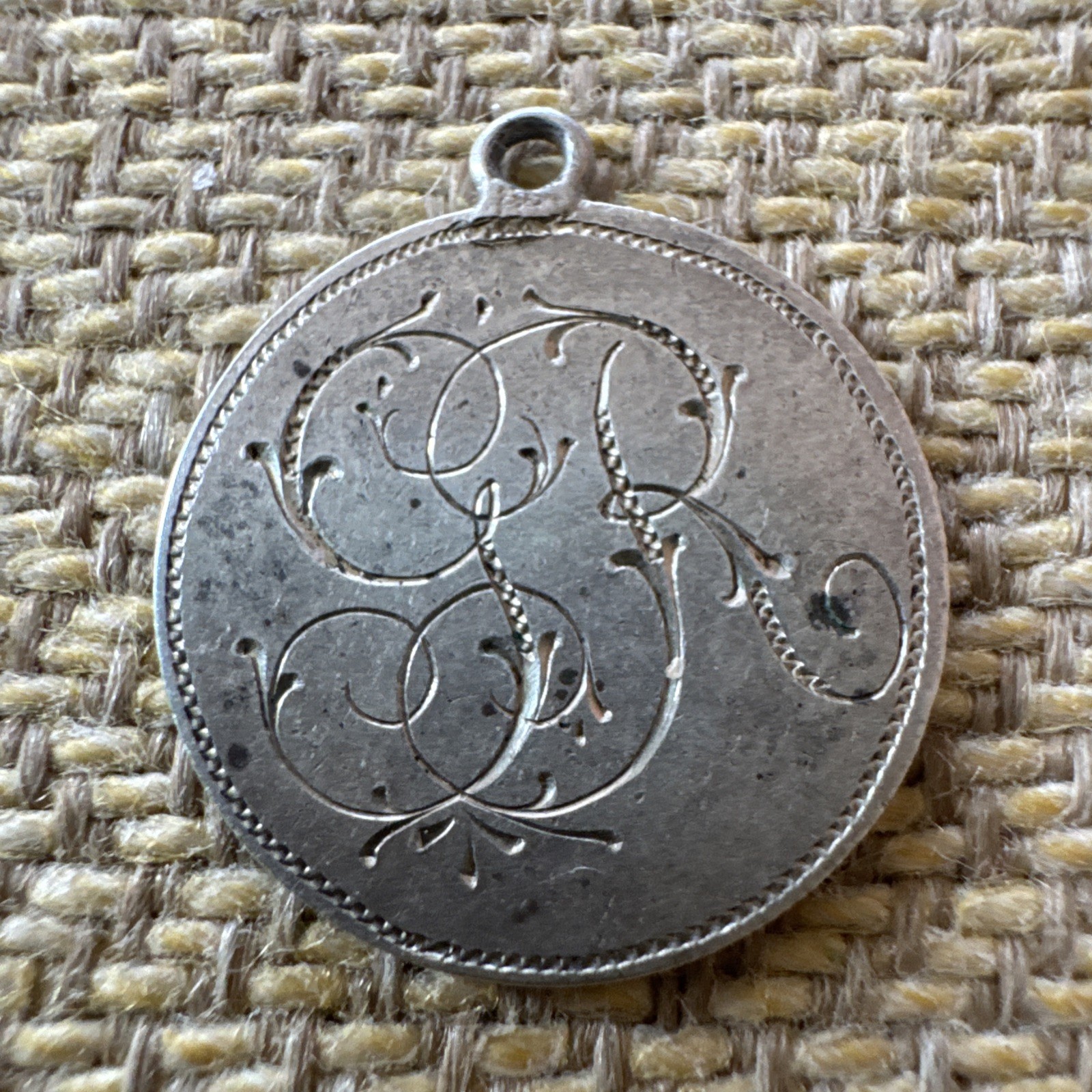 Vintage Antique Charm Engraved Coin 1868