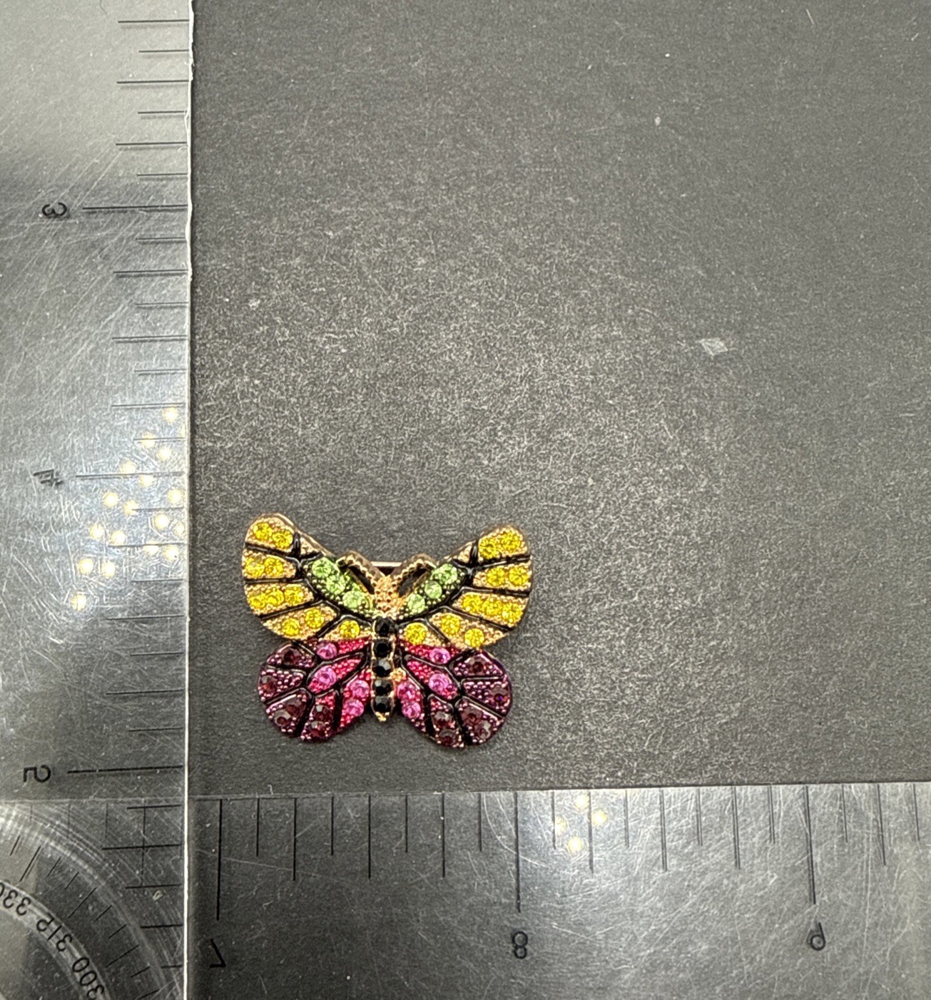 Colorful Rhinestone Butterfly Brooch Pin J37b