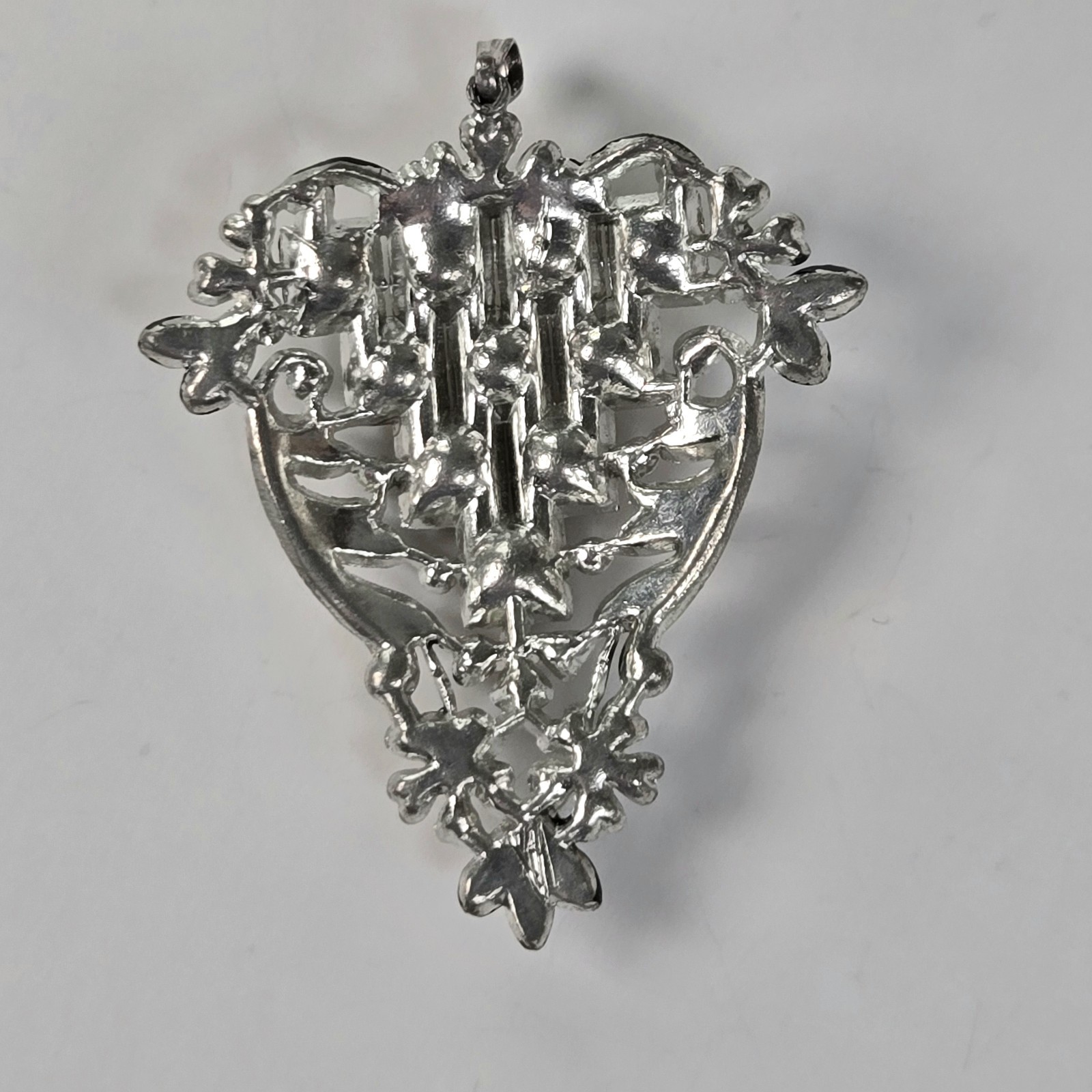 Art Deco Rhinestone & Black Enamel Lavaliere Pendant Only