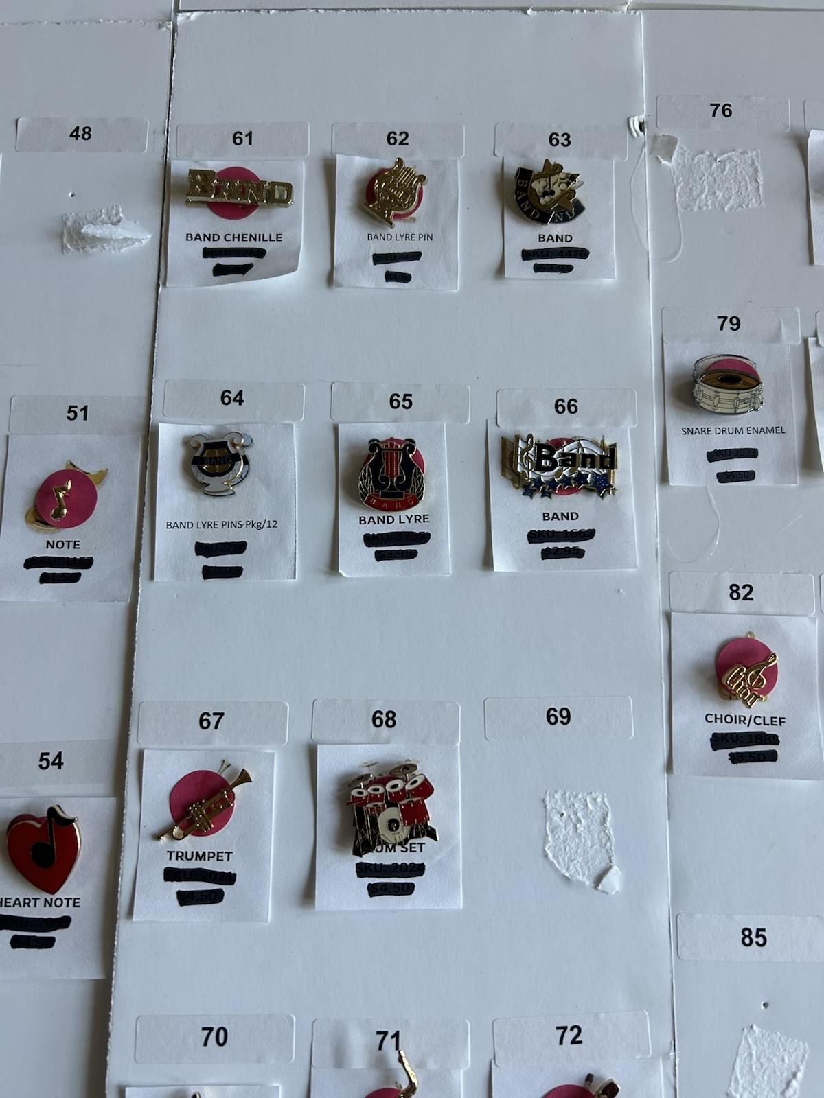 Huge Lot Of 82 Music Themed Pins; Guitar, Musical Notes, Etc All NEW