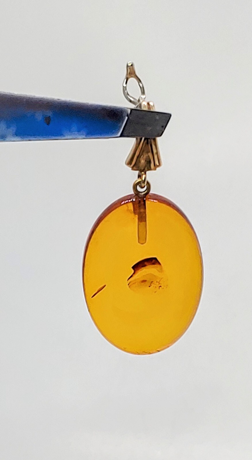 14k Gold Honey Amber Pearls Double Necklace 24″ 14k Removable Antique Pendant