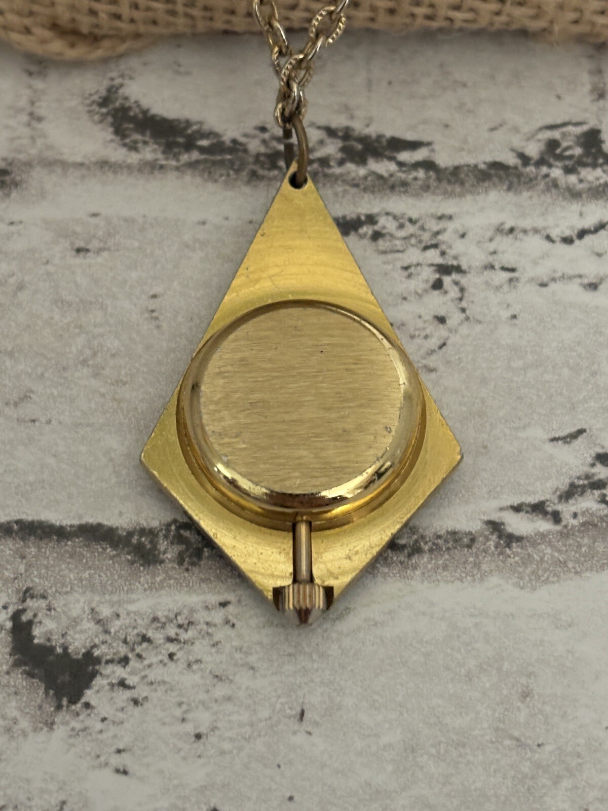 Endura Black Enamel Gold Tone Watch Pendant Necklace 24”