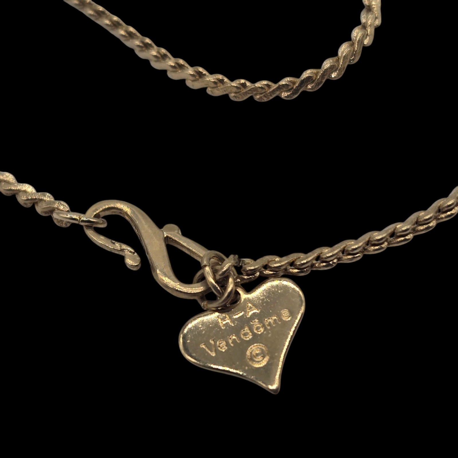 Vintage Signed H – A Vendome Gold Tone Snake Chain Choker Necklace 17″