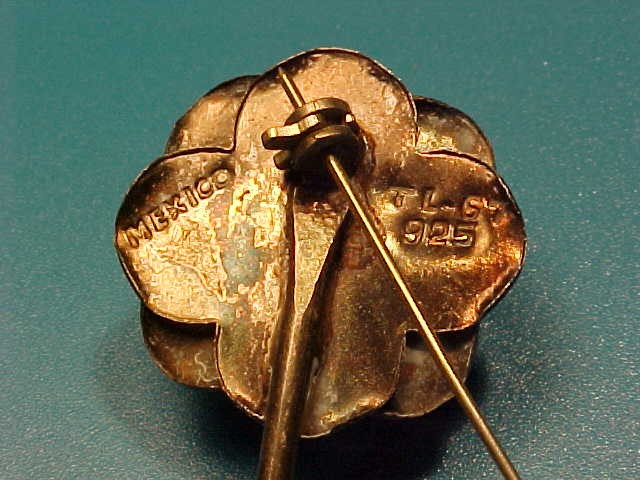 Vintage 925 Sterling Silver Mexico Flower Brooch Pin TL-67 Los Castillo Taxco