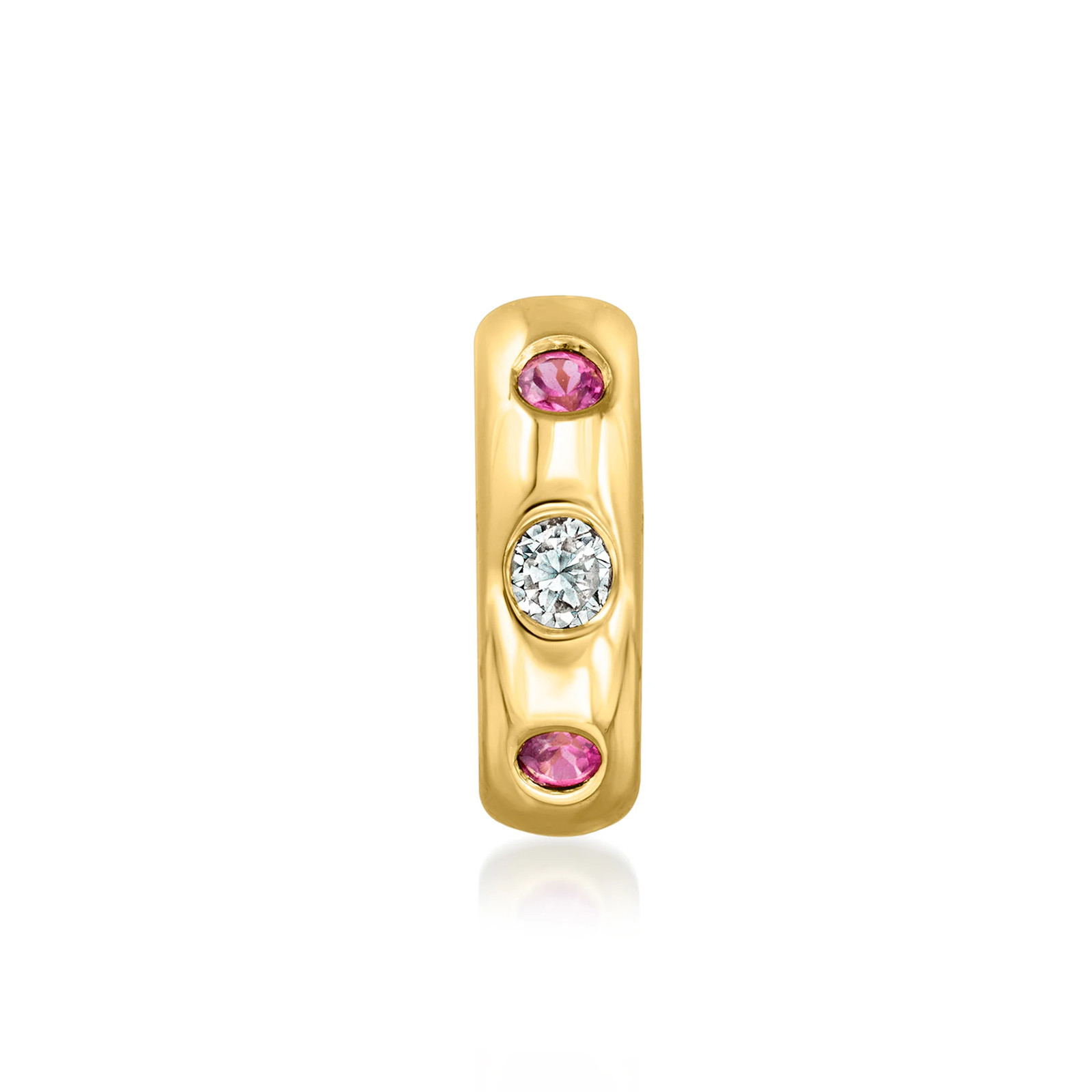 Ross-Simons Diamond & Rhodo Garn Charm in 18k Gold Plate