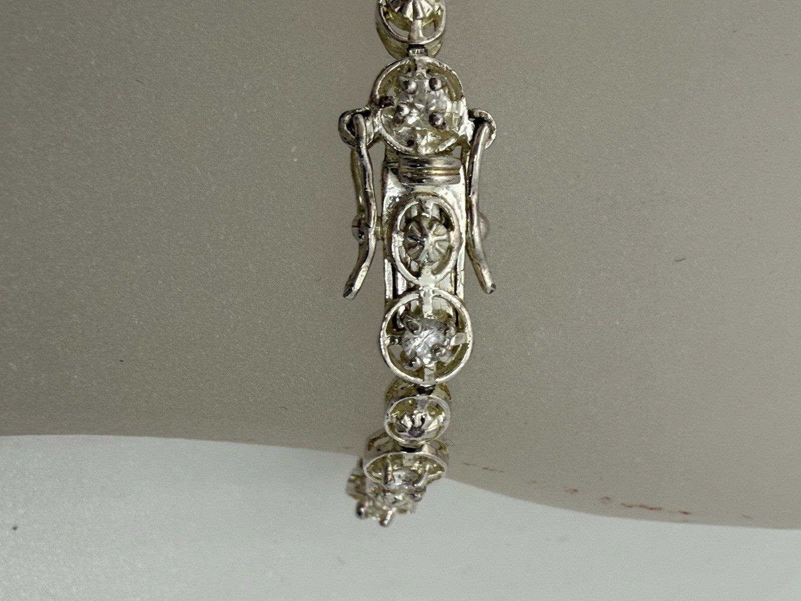 Vintage DBJ Sterling Silver 925 CZ Stones Tennis Bracelet 7″, Weight 10g
