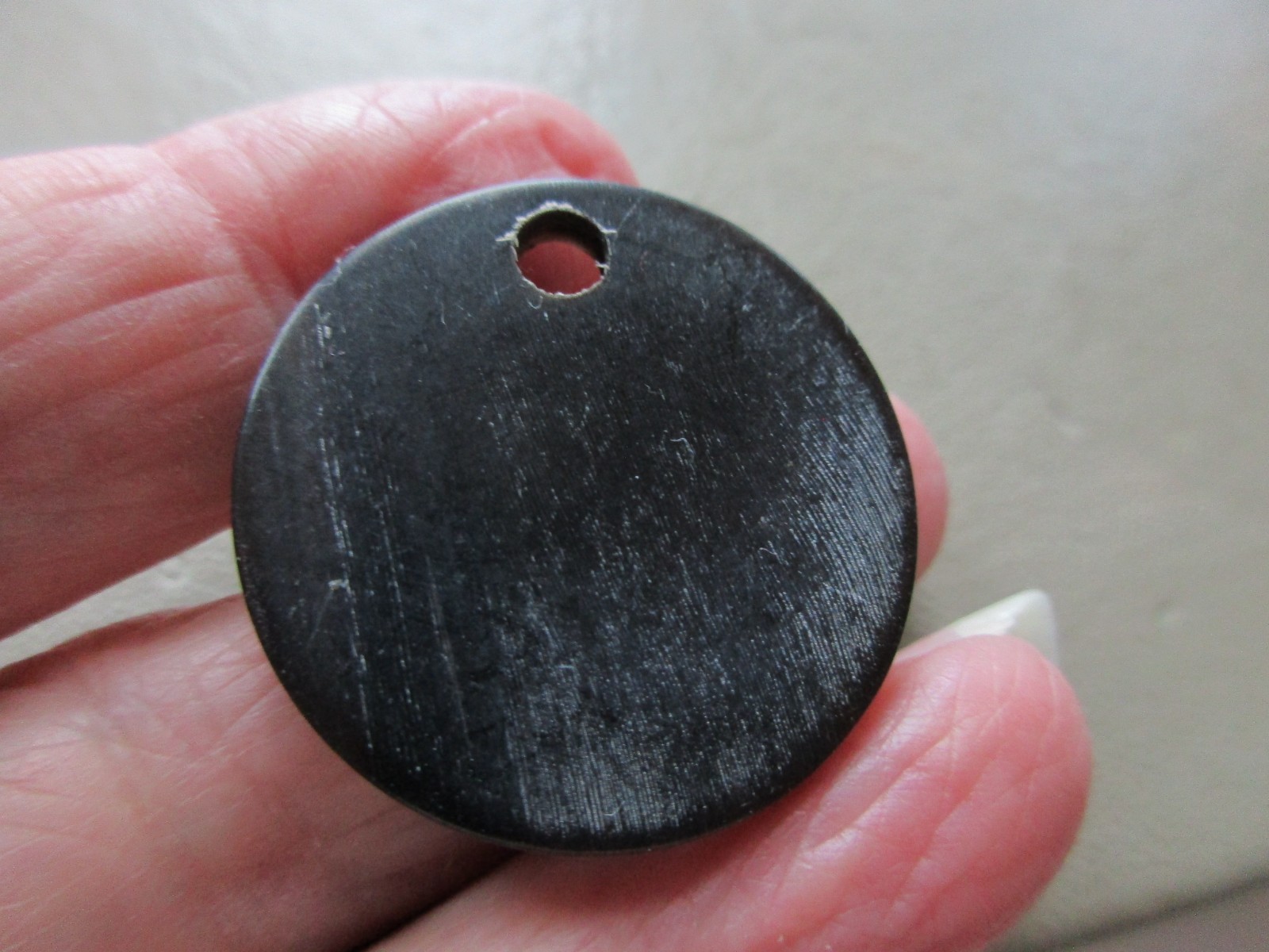 UNUSUAL VINTAGE OLD EARLY HARD PLASTIC 925 STERLING SILVER LOZENGE CHARM PENDANT