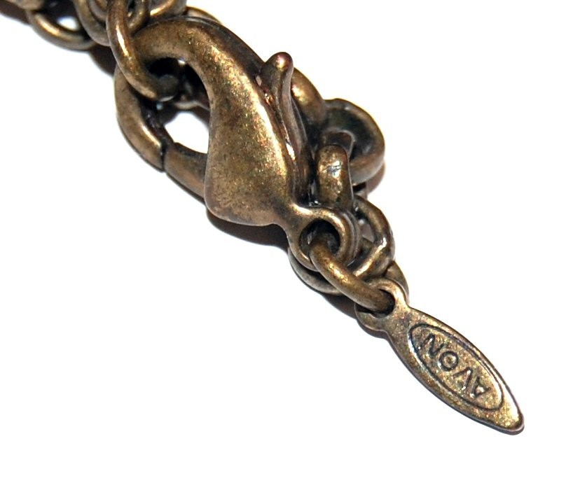 ANTIQUE BRONZE TURQUOISE VINTAGE STATEMENT VICTORIAN AVON NECKLACE #9