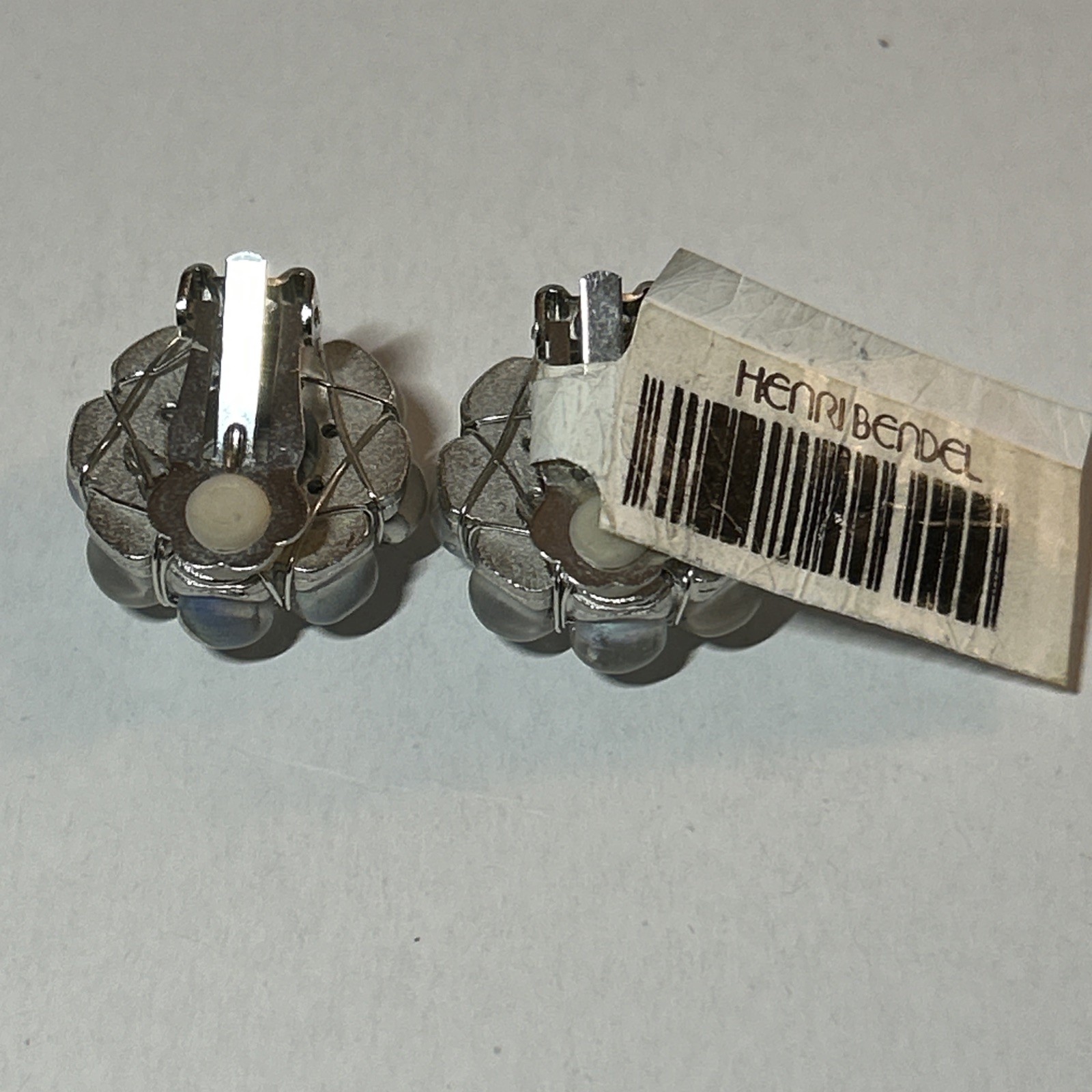 Henri Bendel Clip On Earrings Wire Wrapped Beads And Crystals With Tag