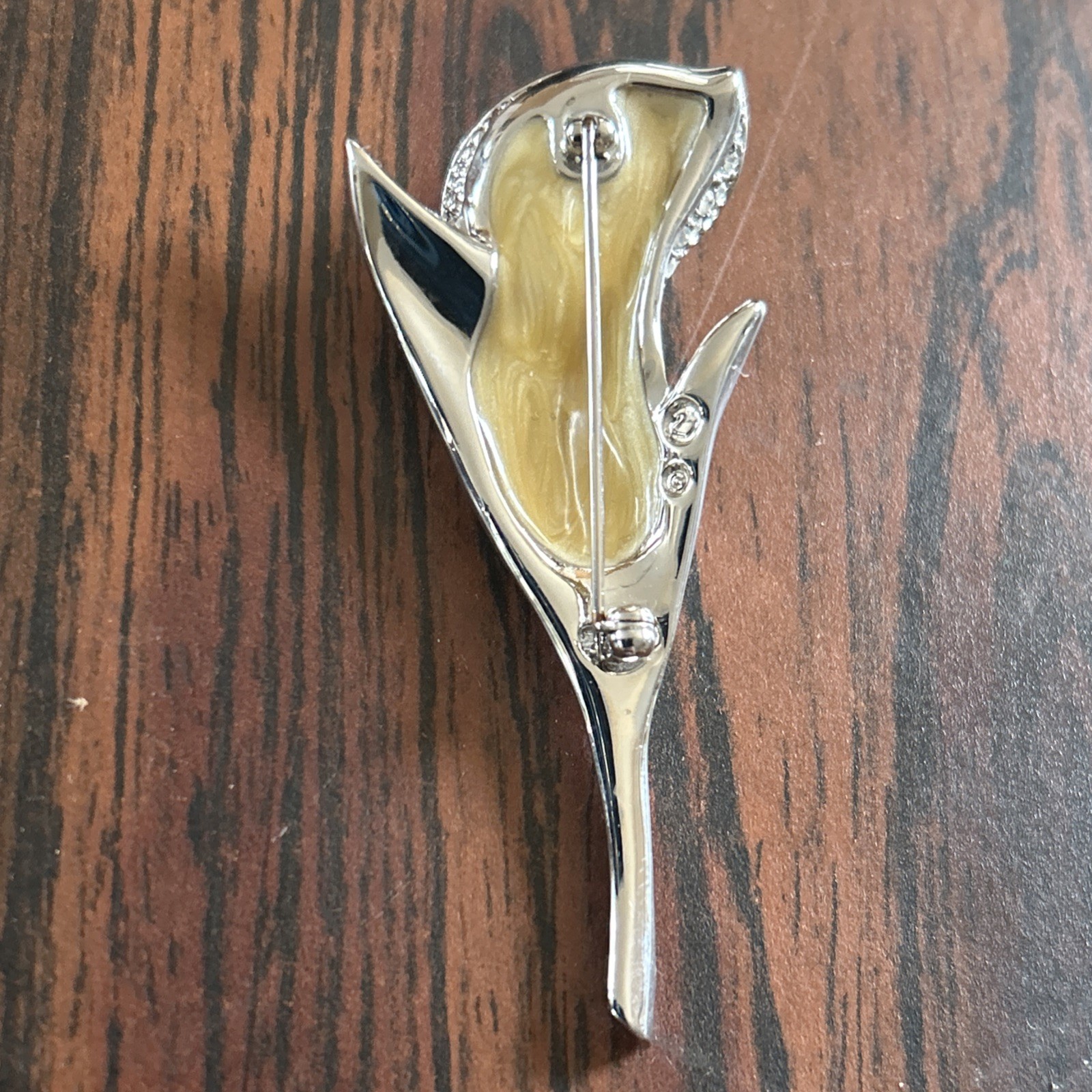 Swarovski Calla Lily Flower Brooch Swan Logo