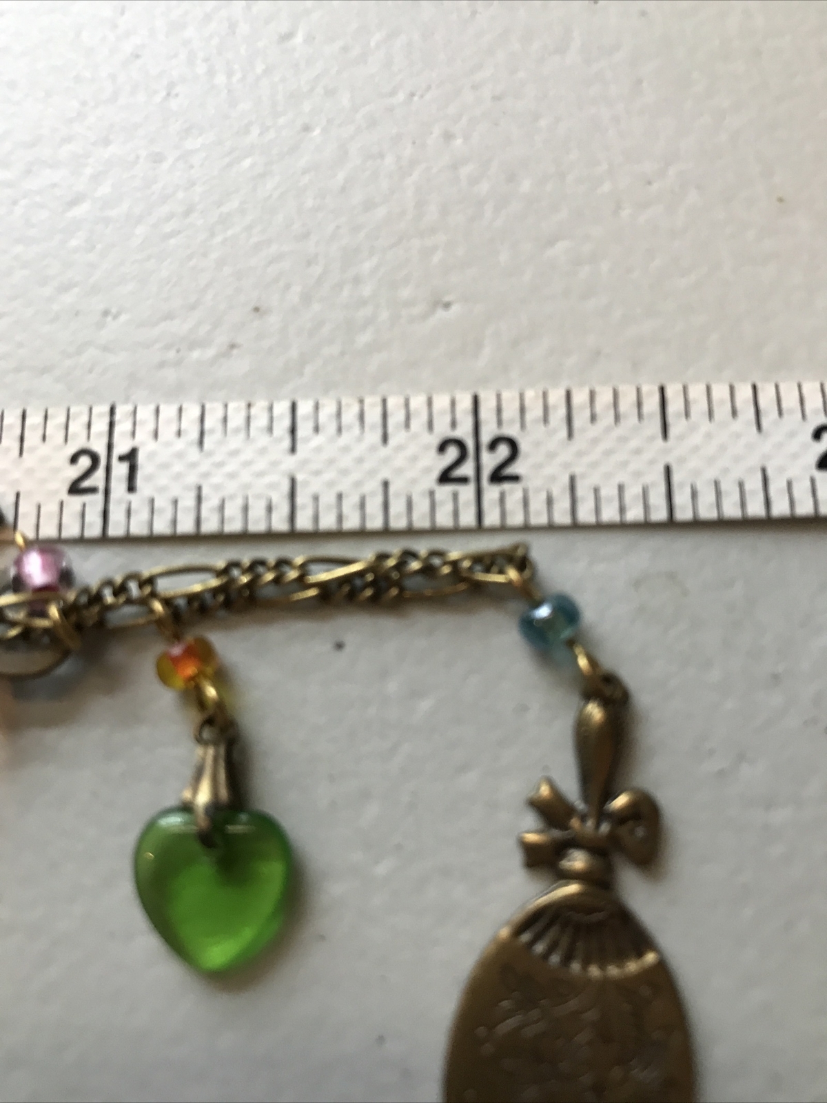 Vintage Glass Works Studio Glass & Brass Charms in Multi Colors Necklace 5