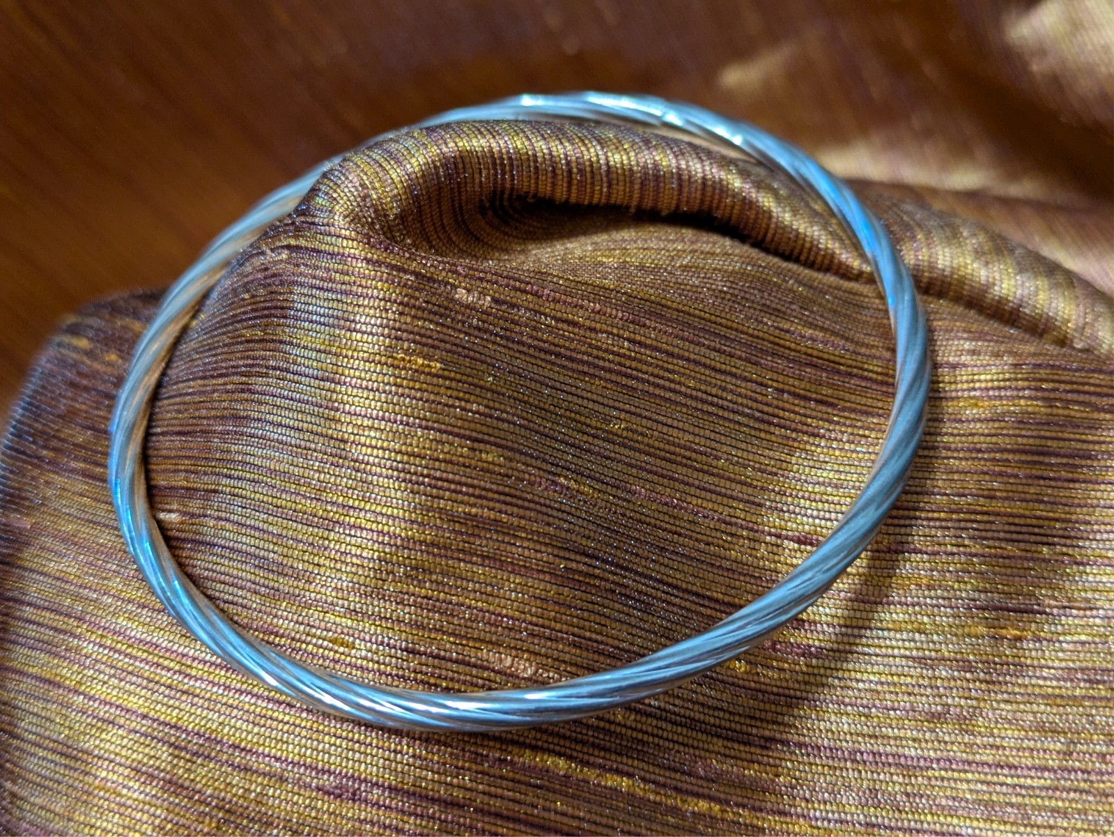 Vintage 90s Clubbing Daily Wear Silver Tone 3 Thin Bracelets 2.75 in. diameter