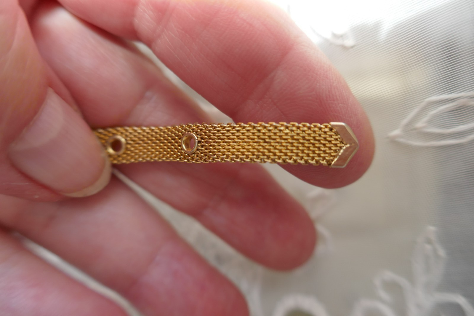 VTG GT Belt Buckle Mesh Chain Adjustable 15″ Total Length Choker Necklace 1/4″ W