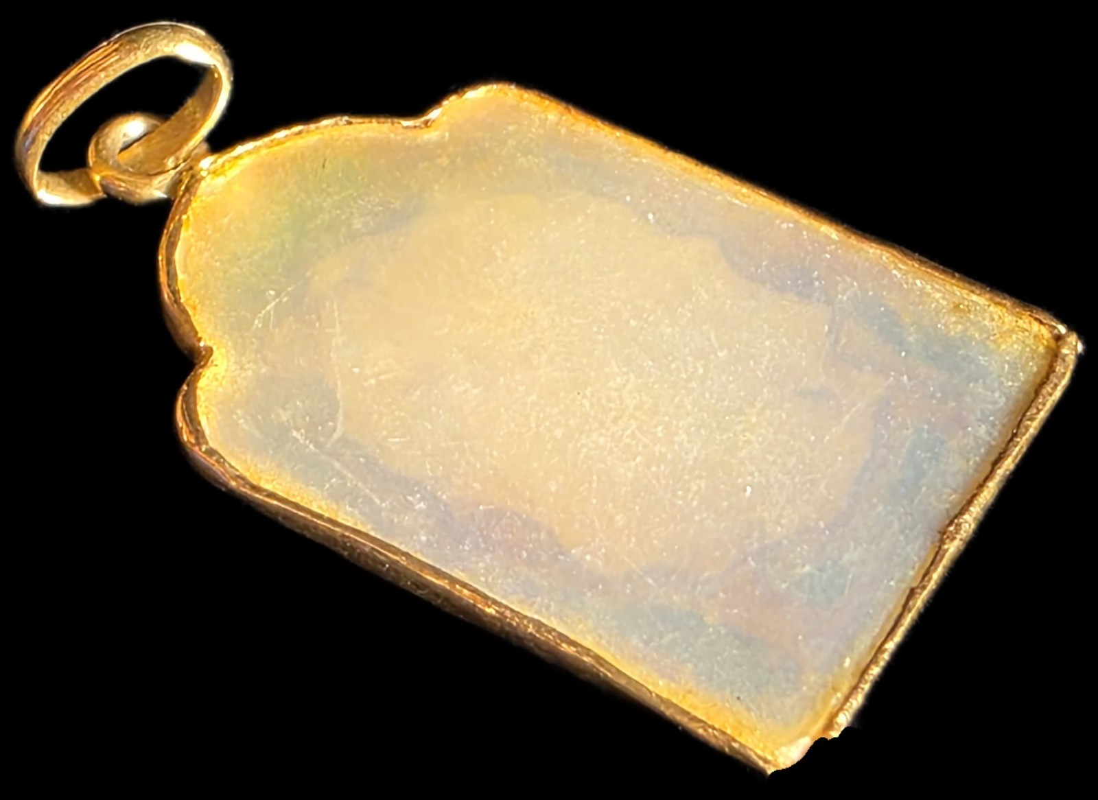 Antique Art Deco 18K Gold Virgin Mary Miraculous Medal Pendant European Catholic
