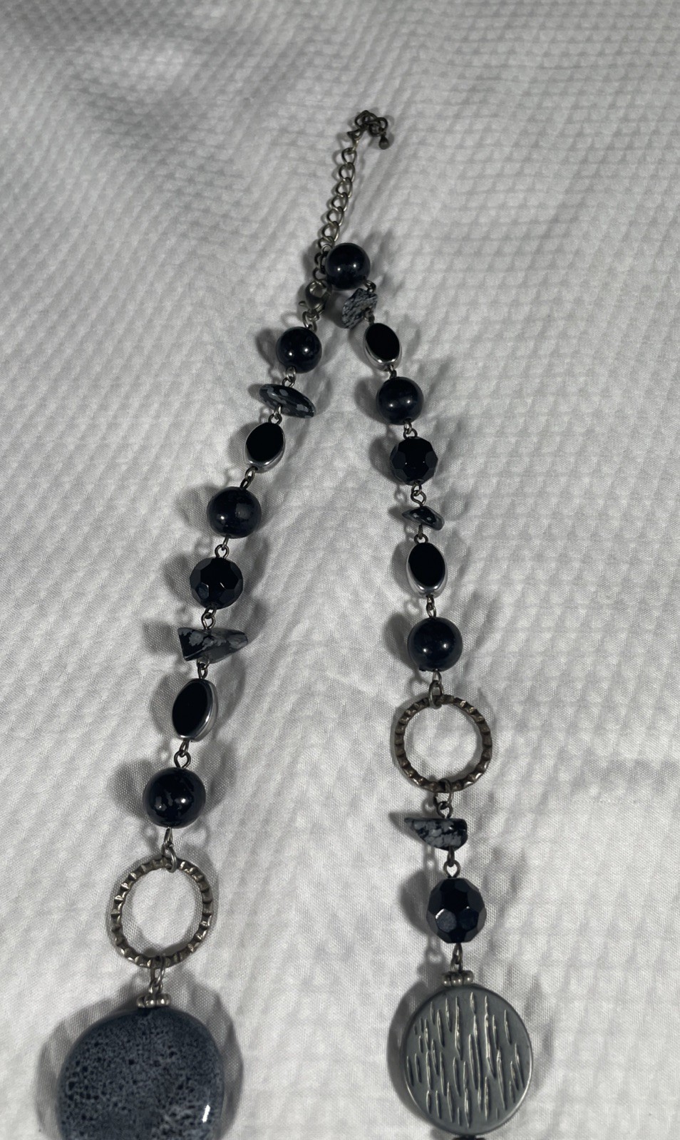 Black Gray Beaded 28” Necklace