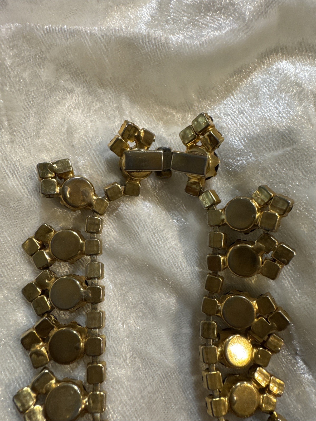 vintage gilt metal garnet necklace